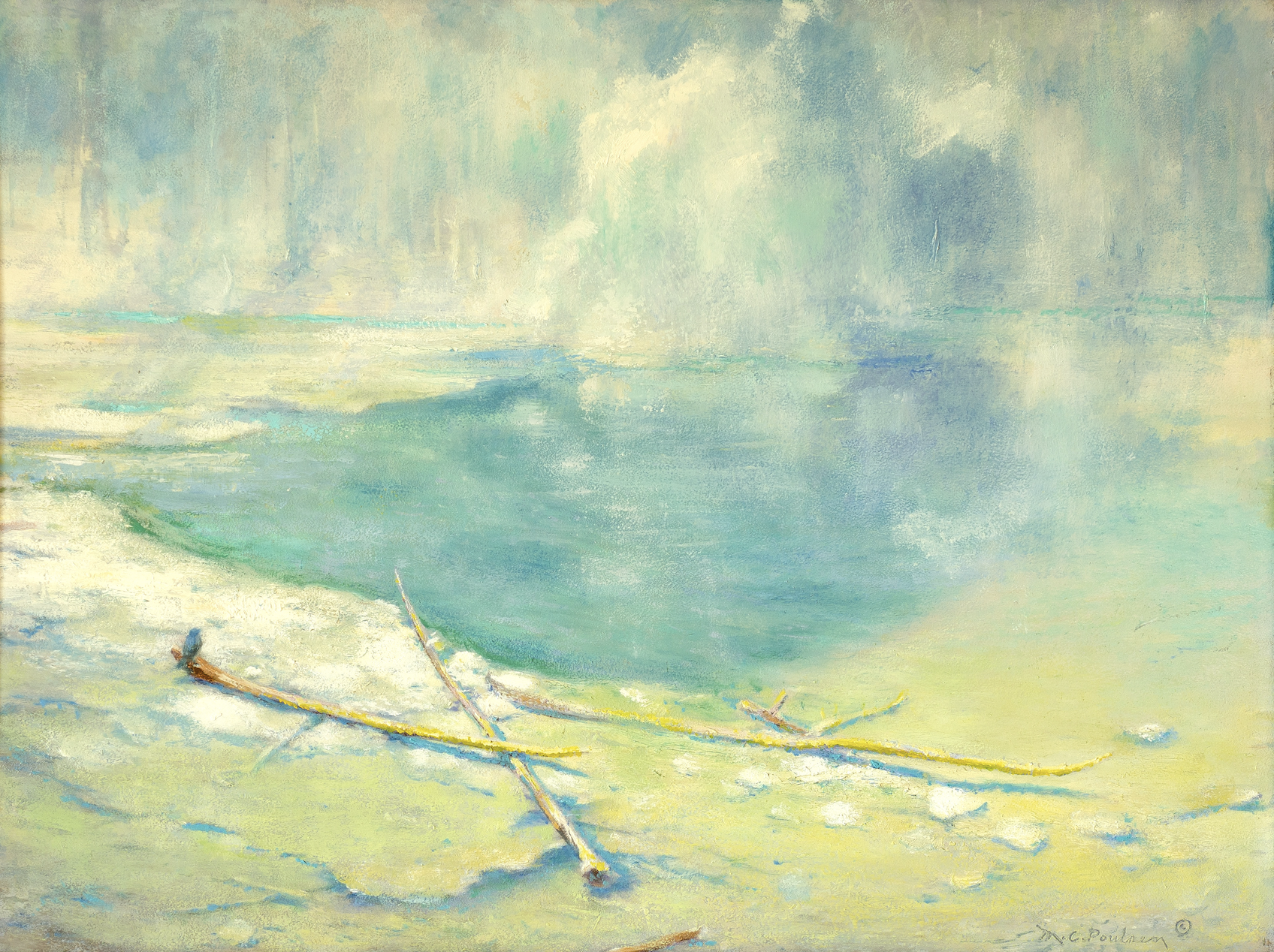 Western Art by MC Poulsen Imperial Geyser of Yellowstone