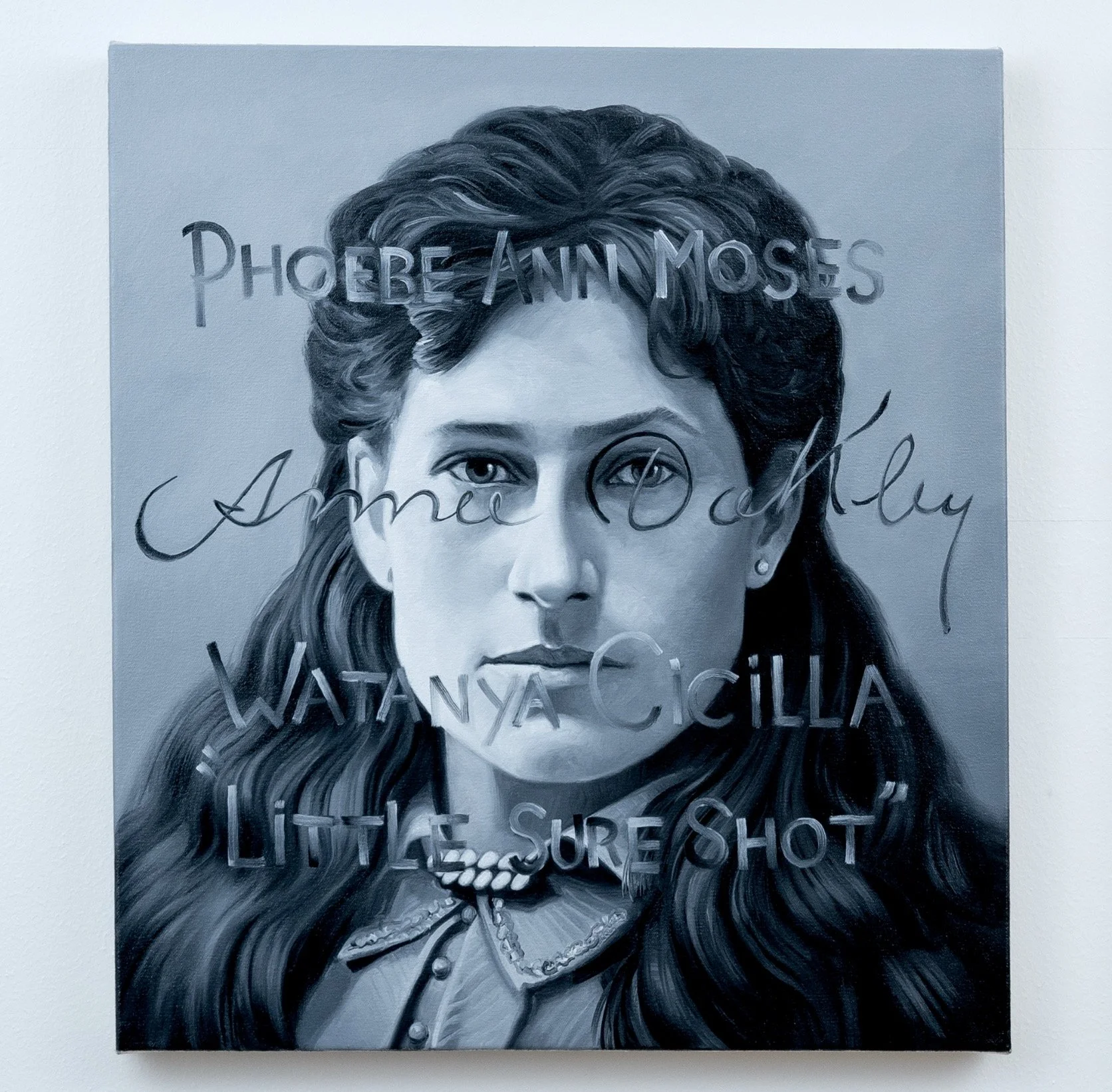 Contemporary il painting of Annie Oakley by ANDRE VON MORISSE 2024
