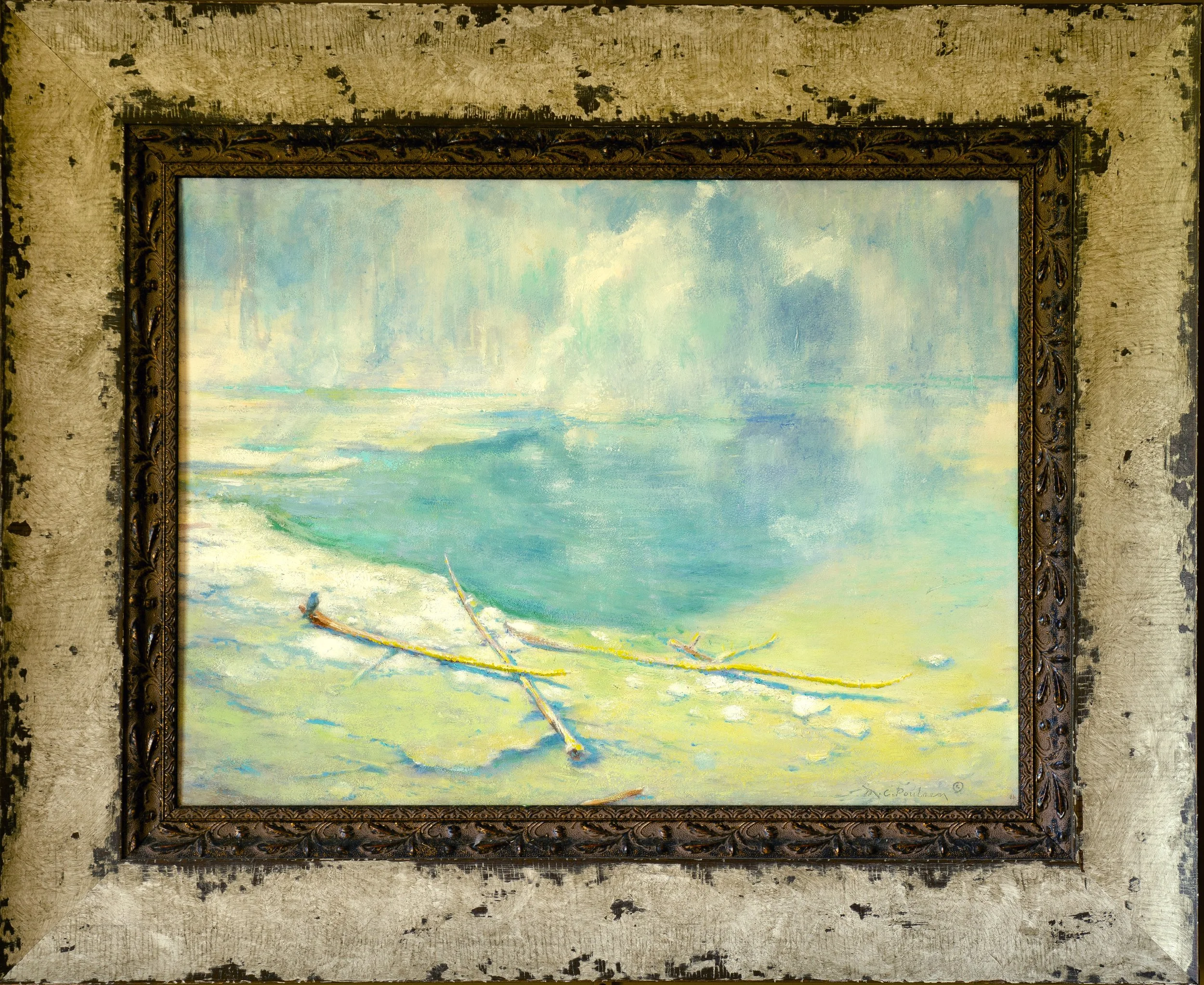MC Poulsen Western Art Painting of The Imperial Geyser of Yellowstone