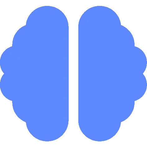 A stylized brain icon in blue.