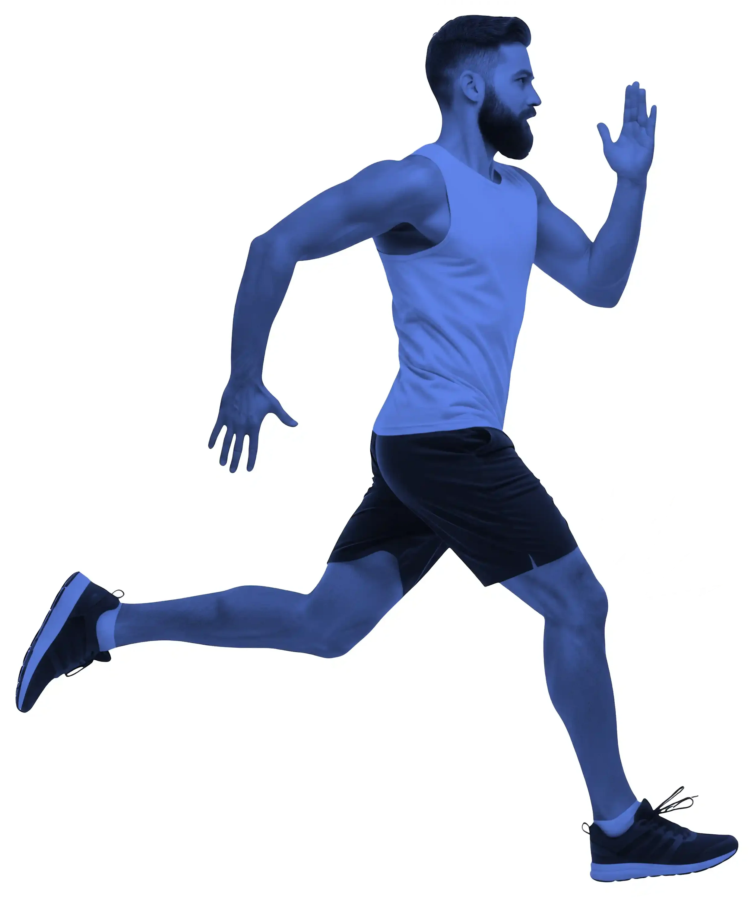 A man running in exercise clothes.
