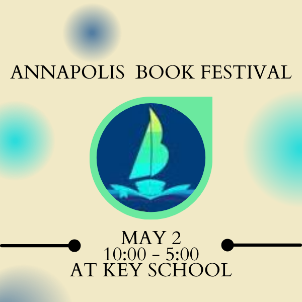 picture of a sail boat announcing Annapolis Book Festival on May 2 at 10-5 at Key School