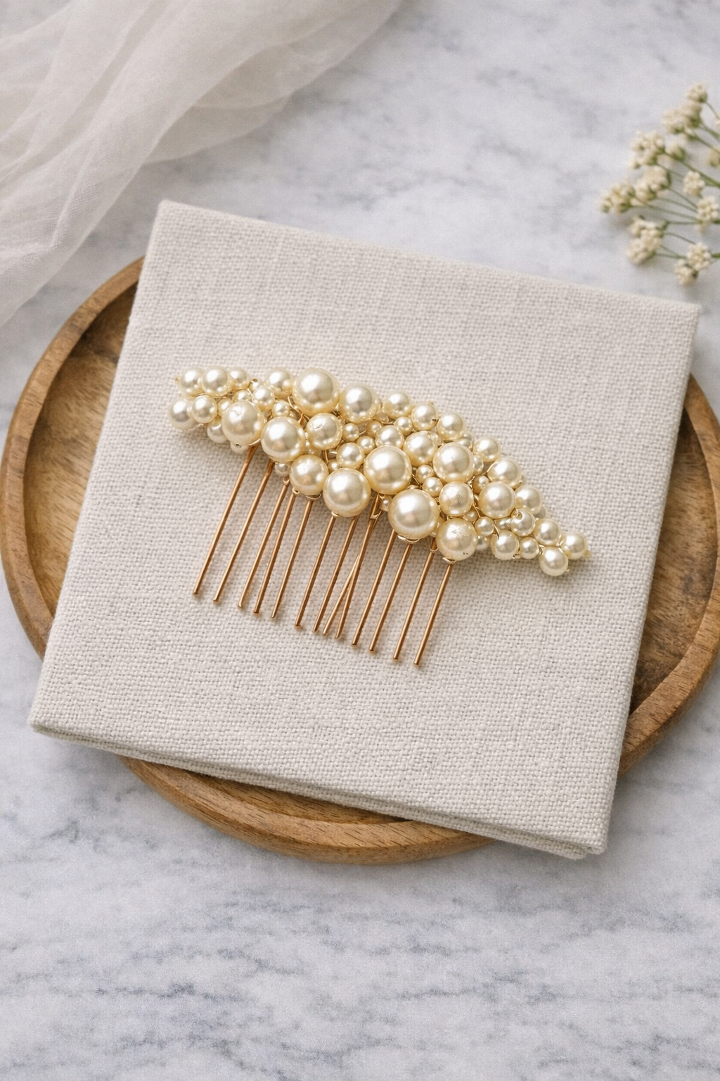 Pearl Cluster Comb, Bridal Hair Accessories