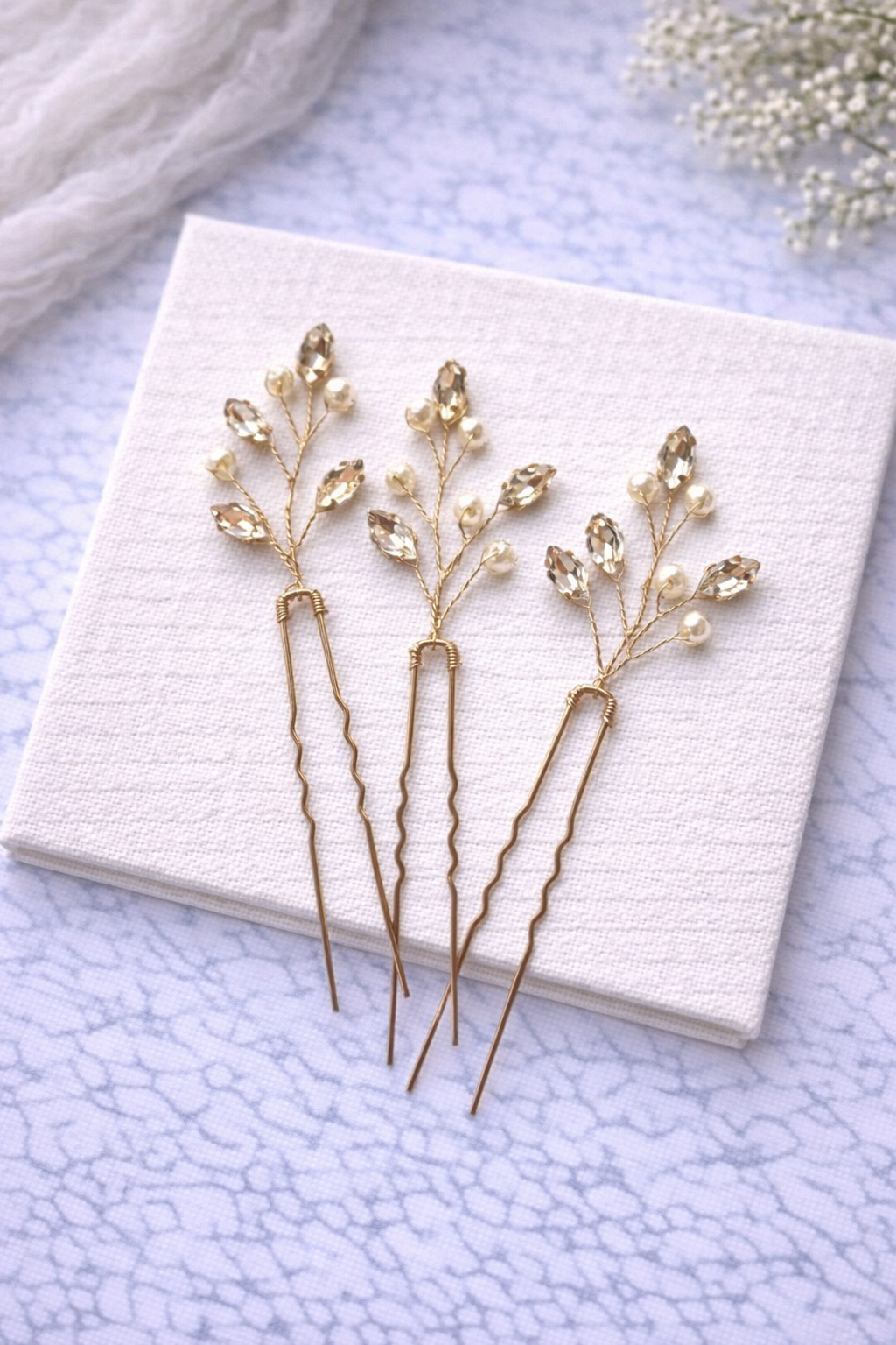 Gold + Pearl Leaves, Bridal Hair Accessories