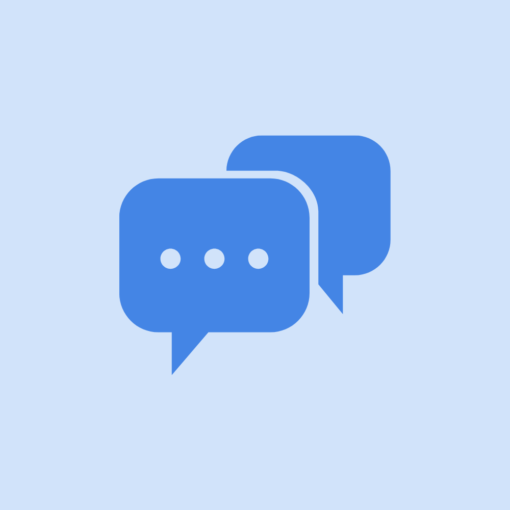 Icono de conversación que representa gestión de reseñas y reputación en Google Maps (Google Business Profile)