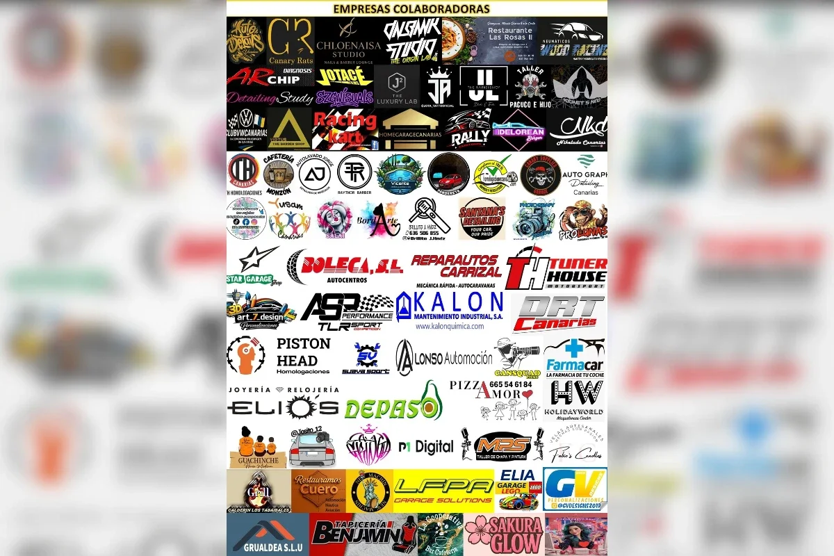 Empresas colaboradoras del 10º aniversario de Las Crucitas Arguineguín reunidas en el cartel oficial del evento