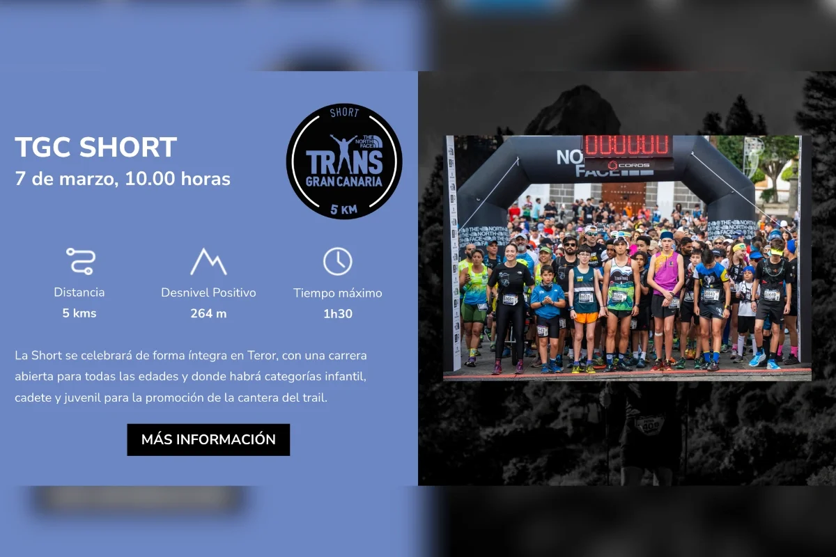 Datos clave de la Transgrancanaria Short 5K en Teror: distancia, desnivel positivo y tiempo máximo