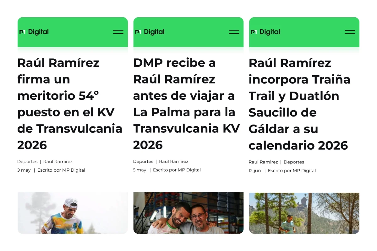 Capturas de notas de prensa SEO optimizadas publicadas por MP Digital sobre la temporada 2026 de Raúl Ramírez