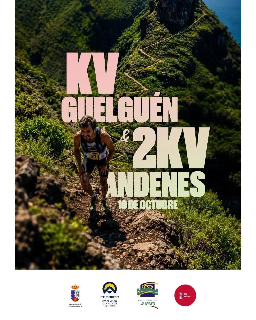 Cartel oficial del Kilómetro Vertical de Guelguén 2026 en Garafía, La Palma