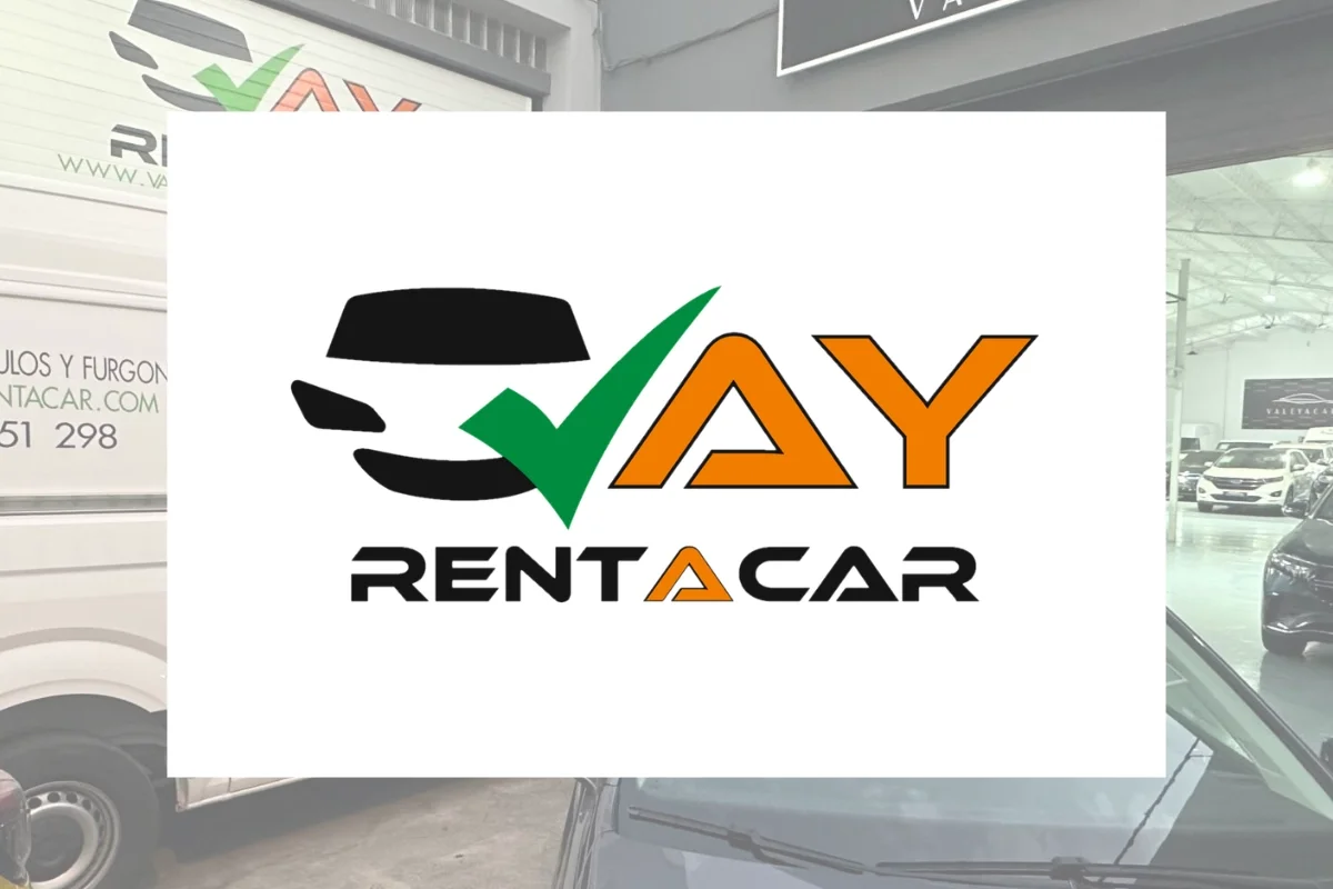 Logo de Vayrentacar en la entrada de la línea de alquiler de vehículos vinculada a ValeyaCars