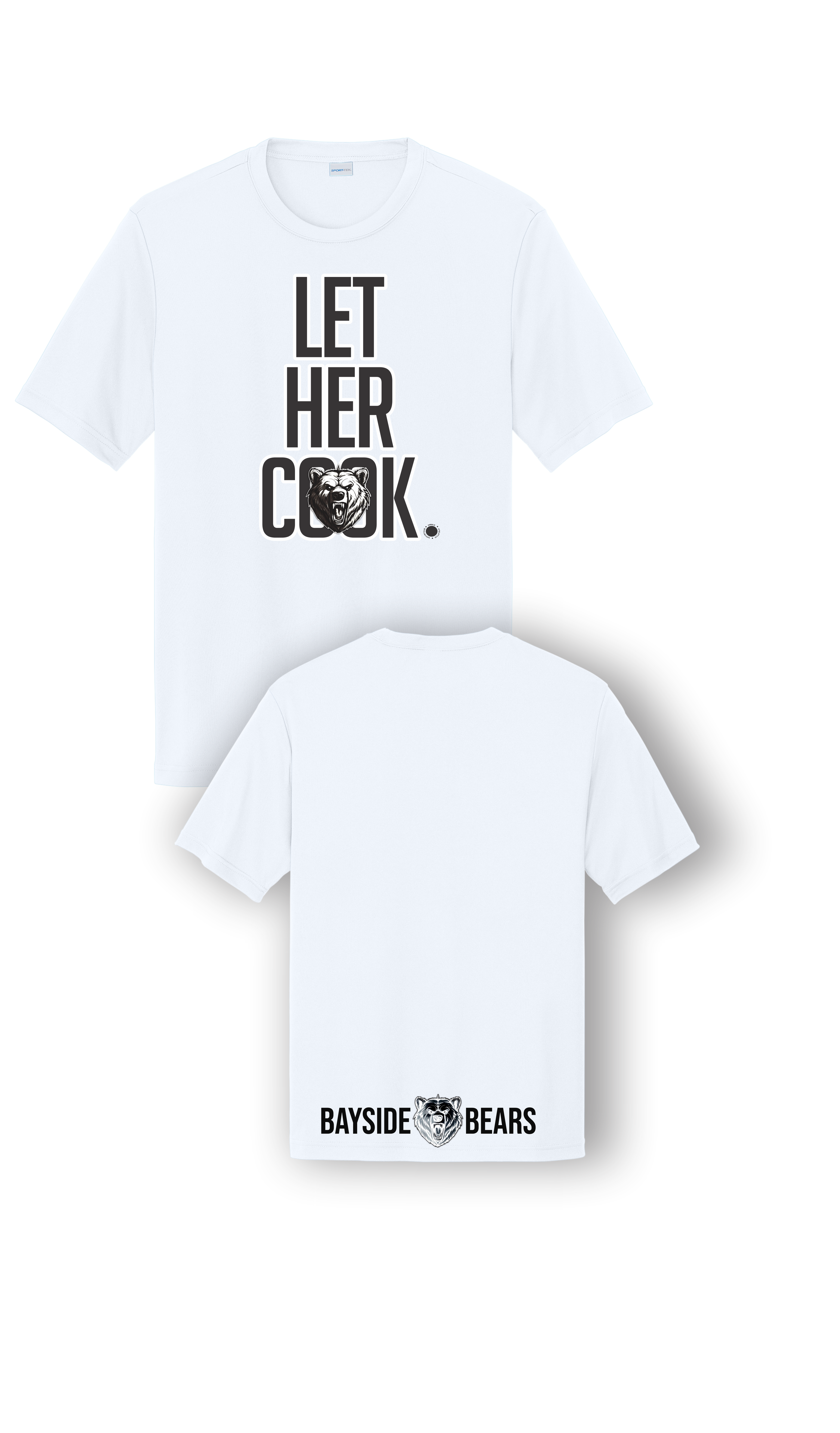 Let her cook bayside bears 2025 white crew.png
