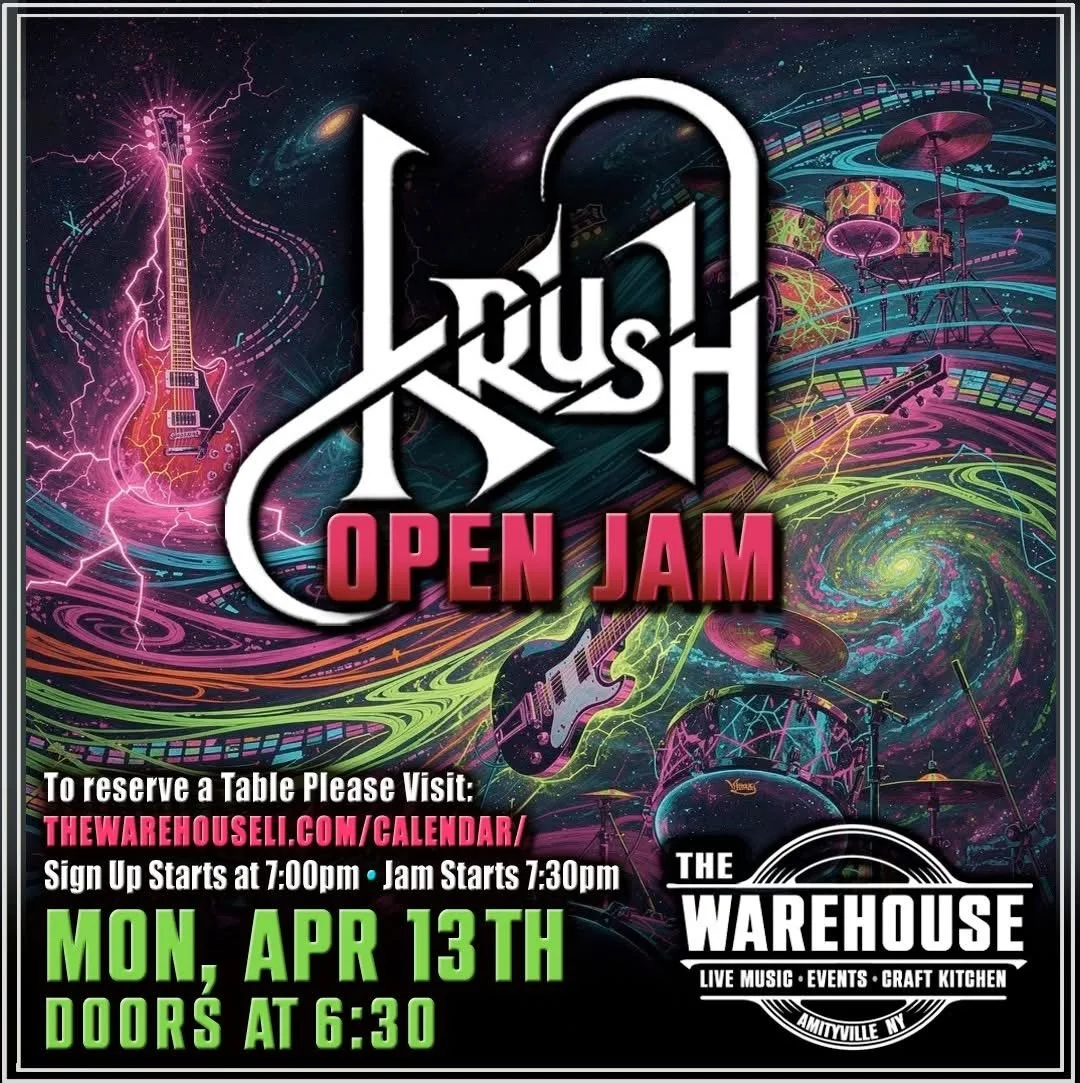 Mon. 4/13- OPEN JAM at The Warehouse , Amityville, NY