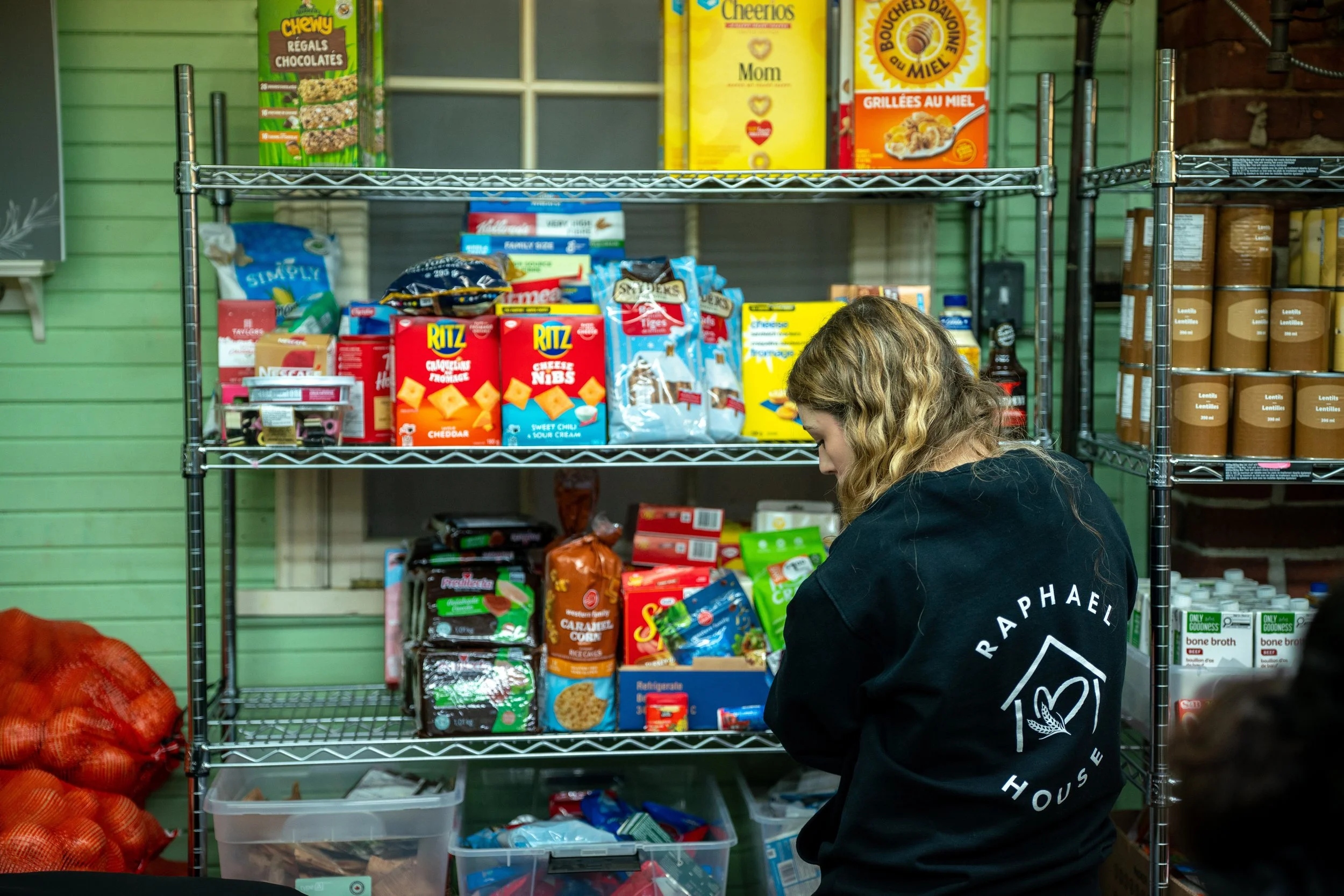 Fresh fruit and vegetables available at Raphael House food hub in Langley BC