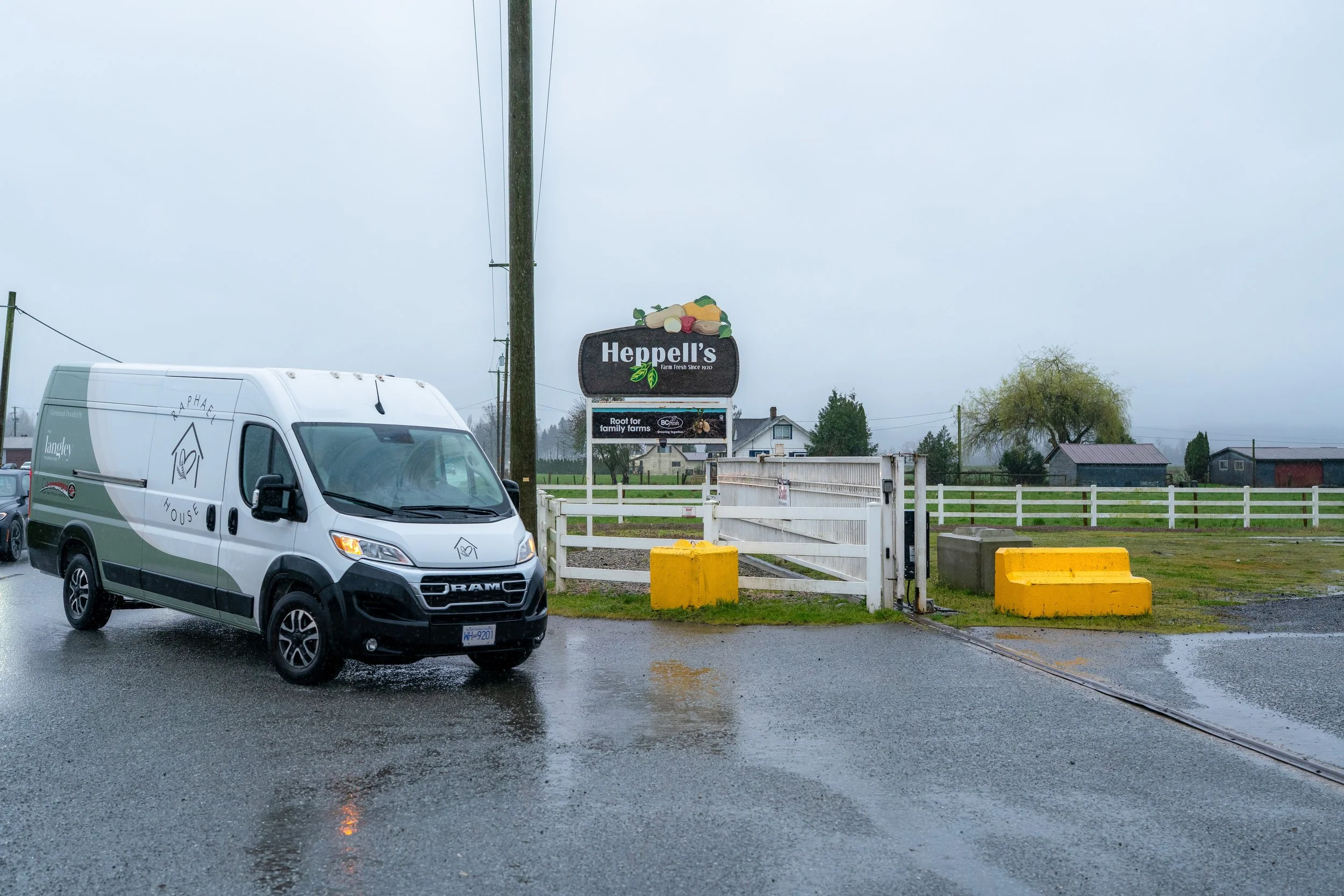 Raphael House partner delivering produce to the Langley food hub