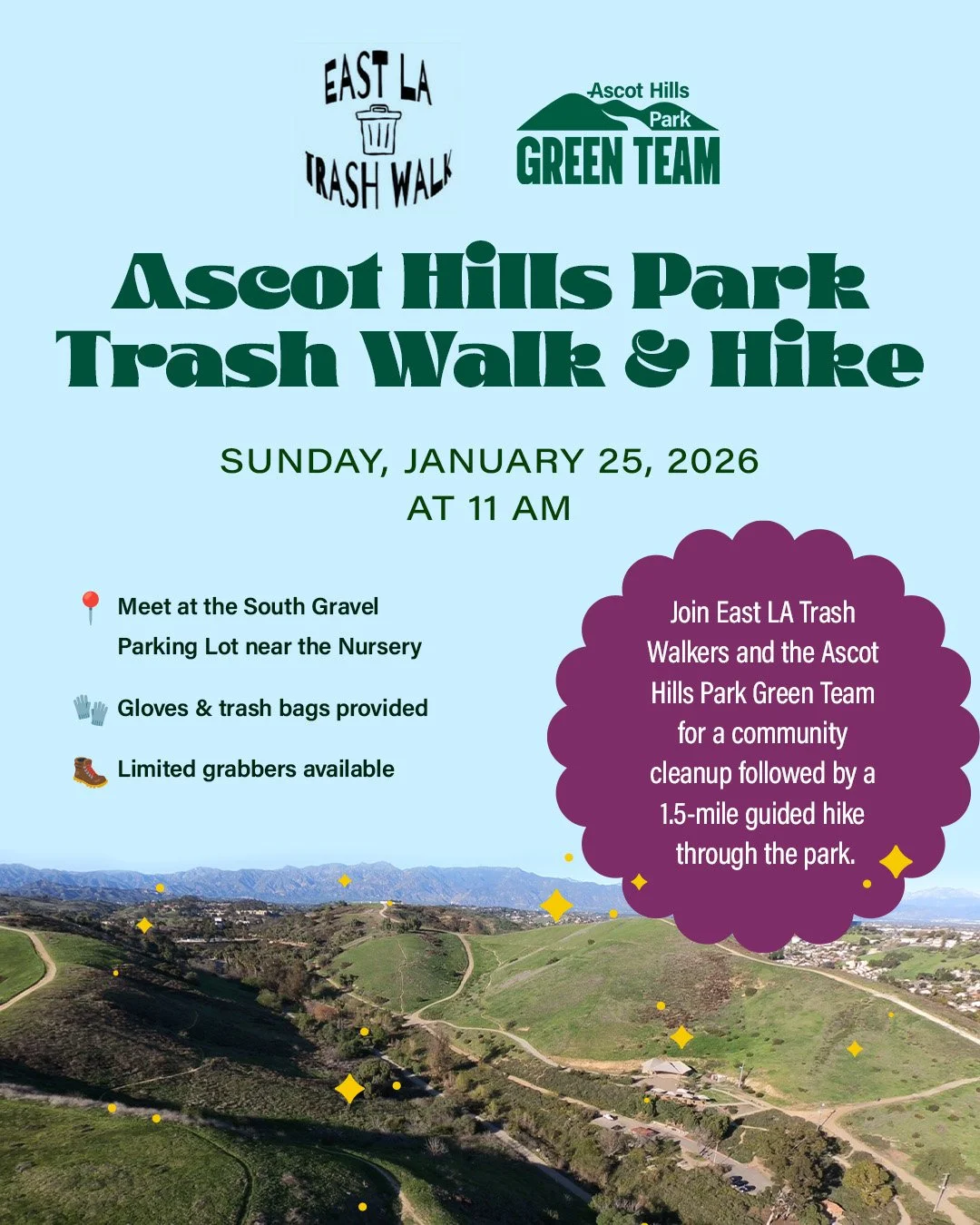 Ascot Hills Park Trash Walk and Hike with East LA Trash Walkers