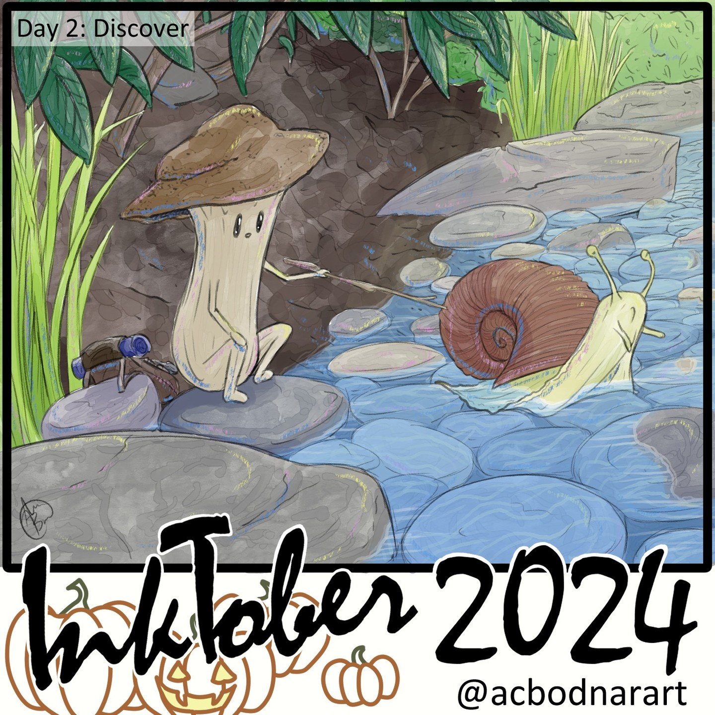 InkTober Day 2! #creminisinktoberadventure #inktober #inktober2024 #inktober2024discover #discover #inktoberday2 #makingfriends #adventure #illustration #art #femaleillustrator #artchallenge