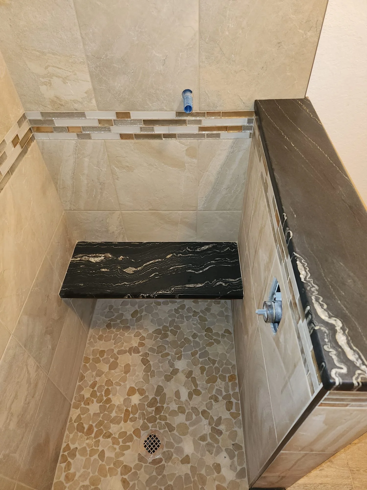 Custom walk-in shower renovation completed by Focus General Contracting in Tucson, Arizona