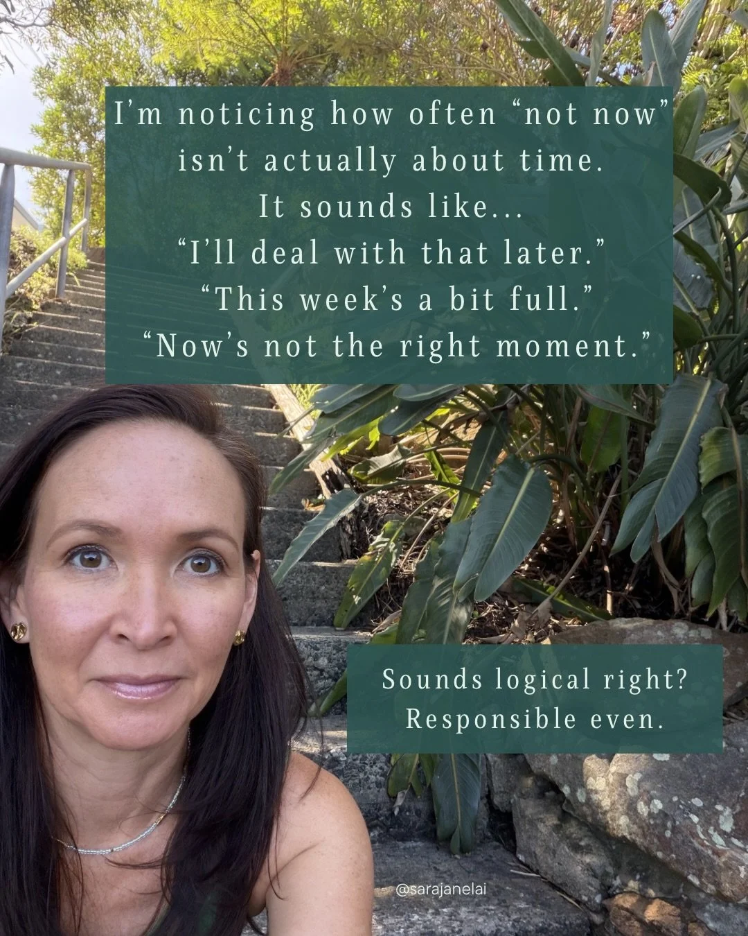 How easy it is to say &ldquo;not now&rdquo;&hellip; and how convincing it sounds when we do.

It looks responsible. It sounds logical. It feels like we&rsquo;re being sensible and making a considered decision.

But I&rsquo;m starting to notice how of