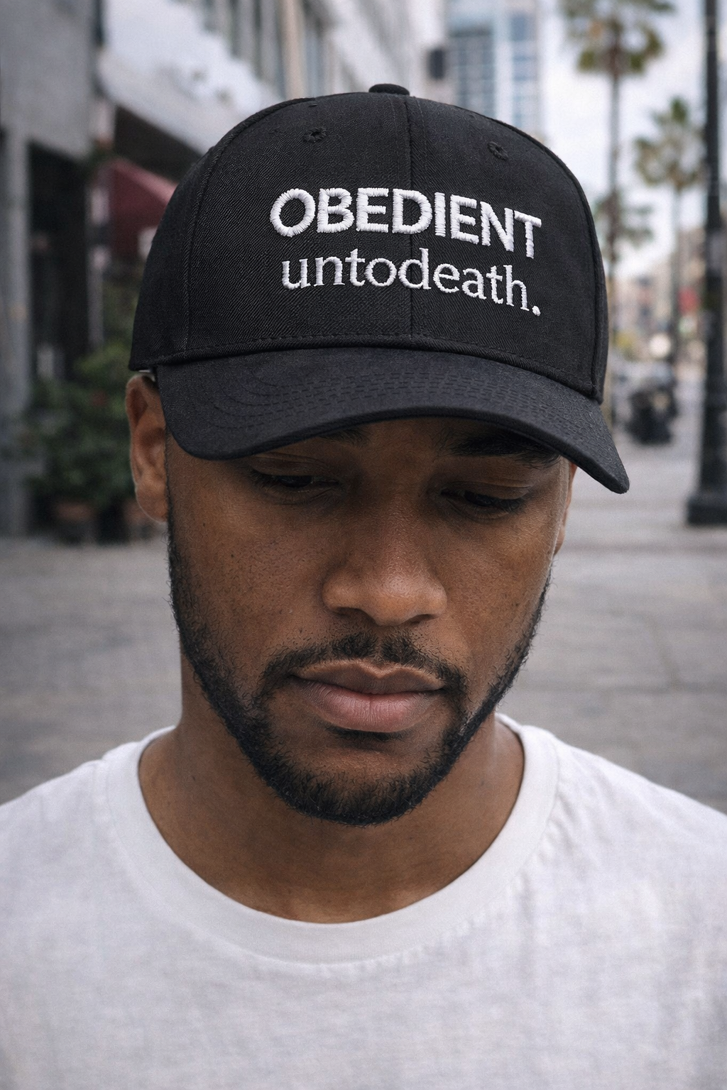 Obedient Unto Death Black Baseball Hat