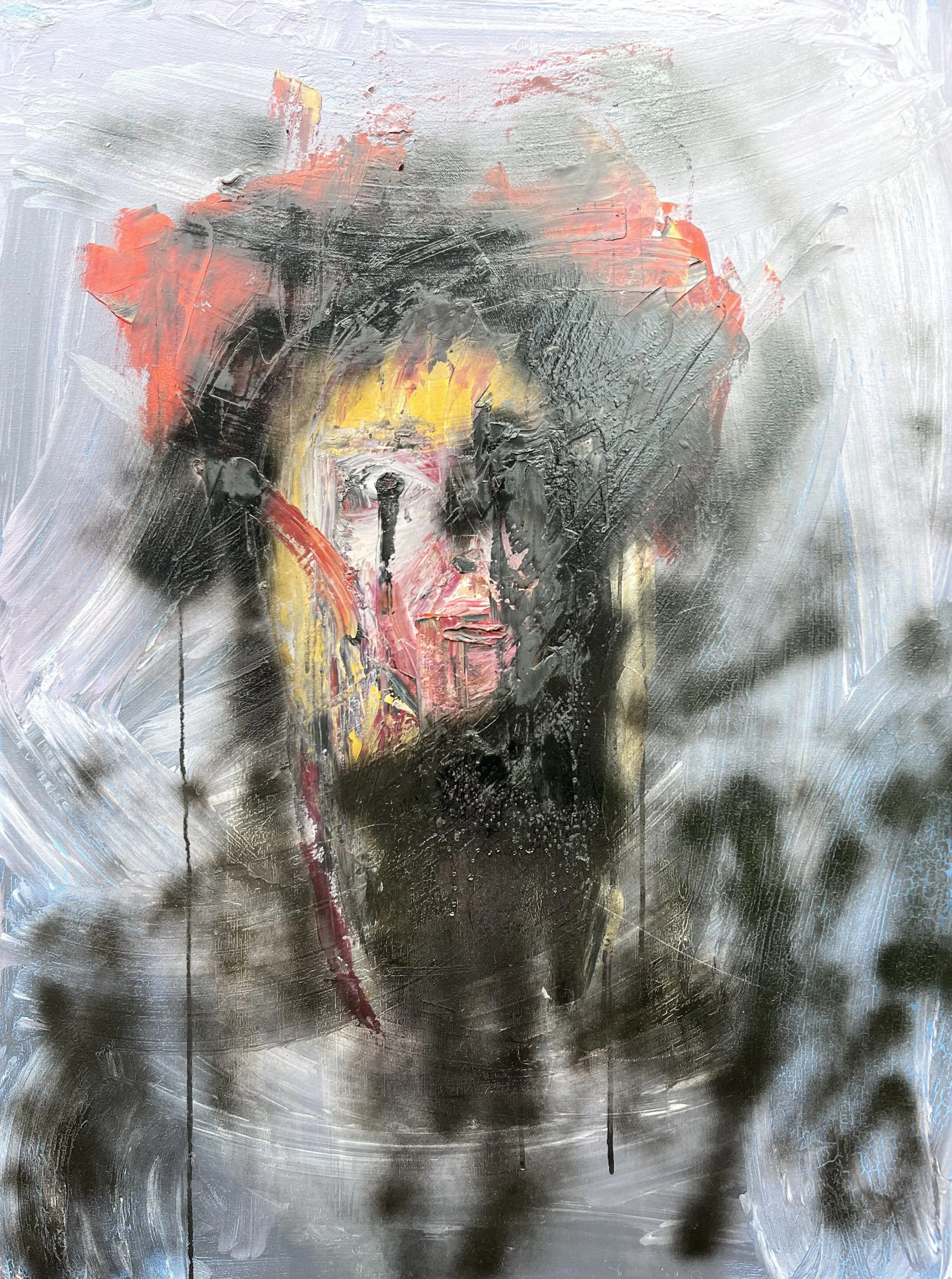 Mixed media on canvas, 30" x 40"