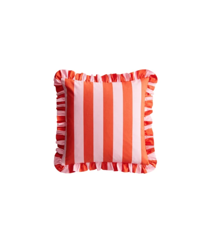 The Pink & Red Striped Pillow