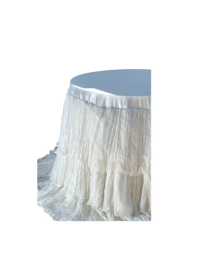Custom Ruffled White Linen