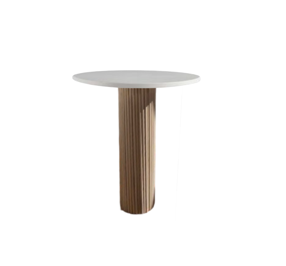 White Ribbed Handcrafted Cocktail Table