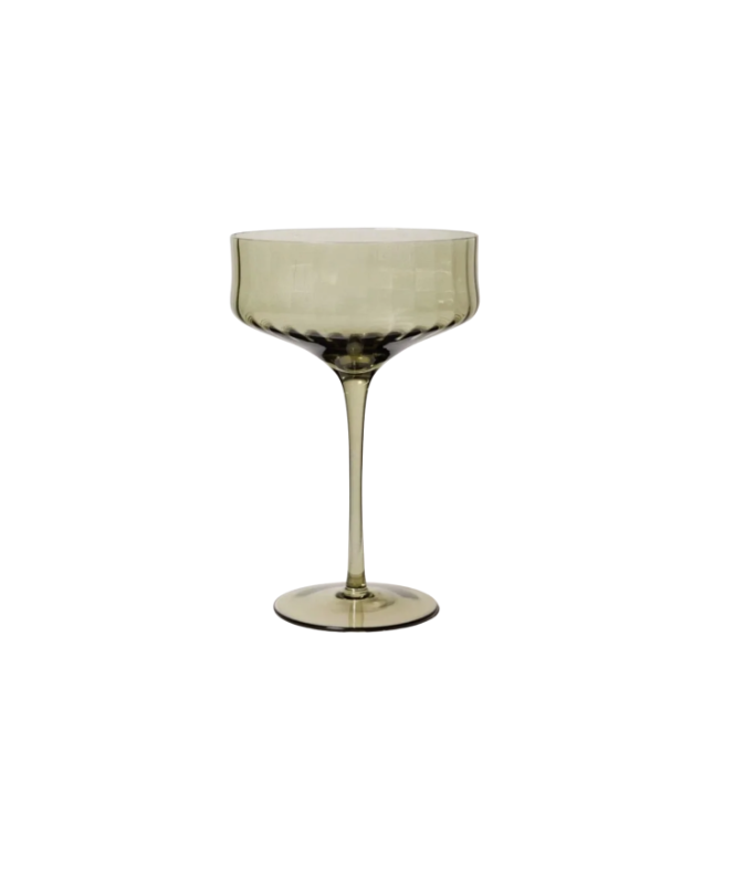 Olive Green Coupe Glass