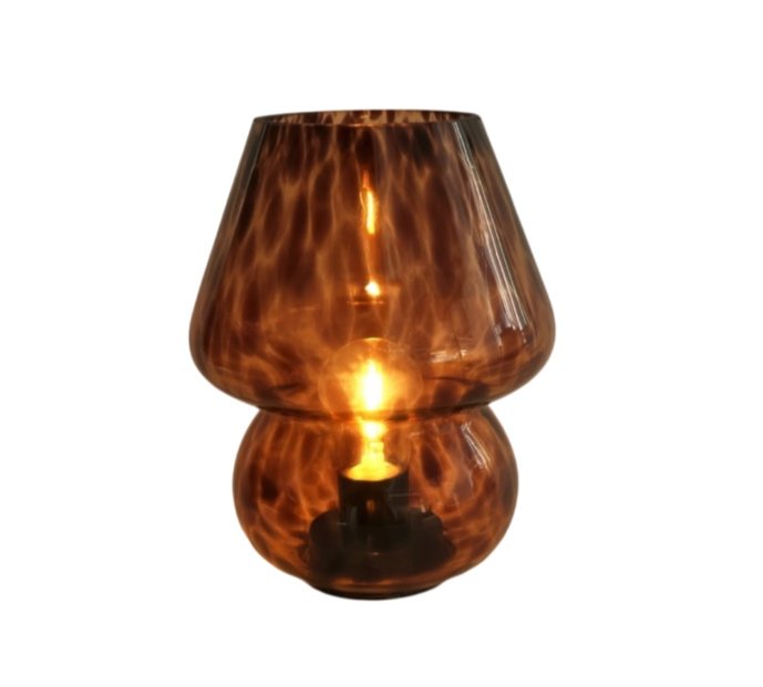 Brown Tortoise Glass Table Lamp