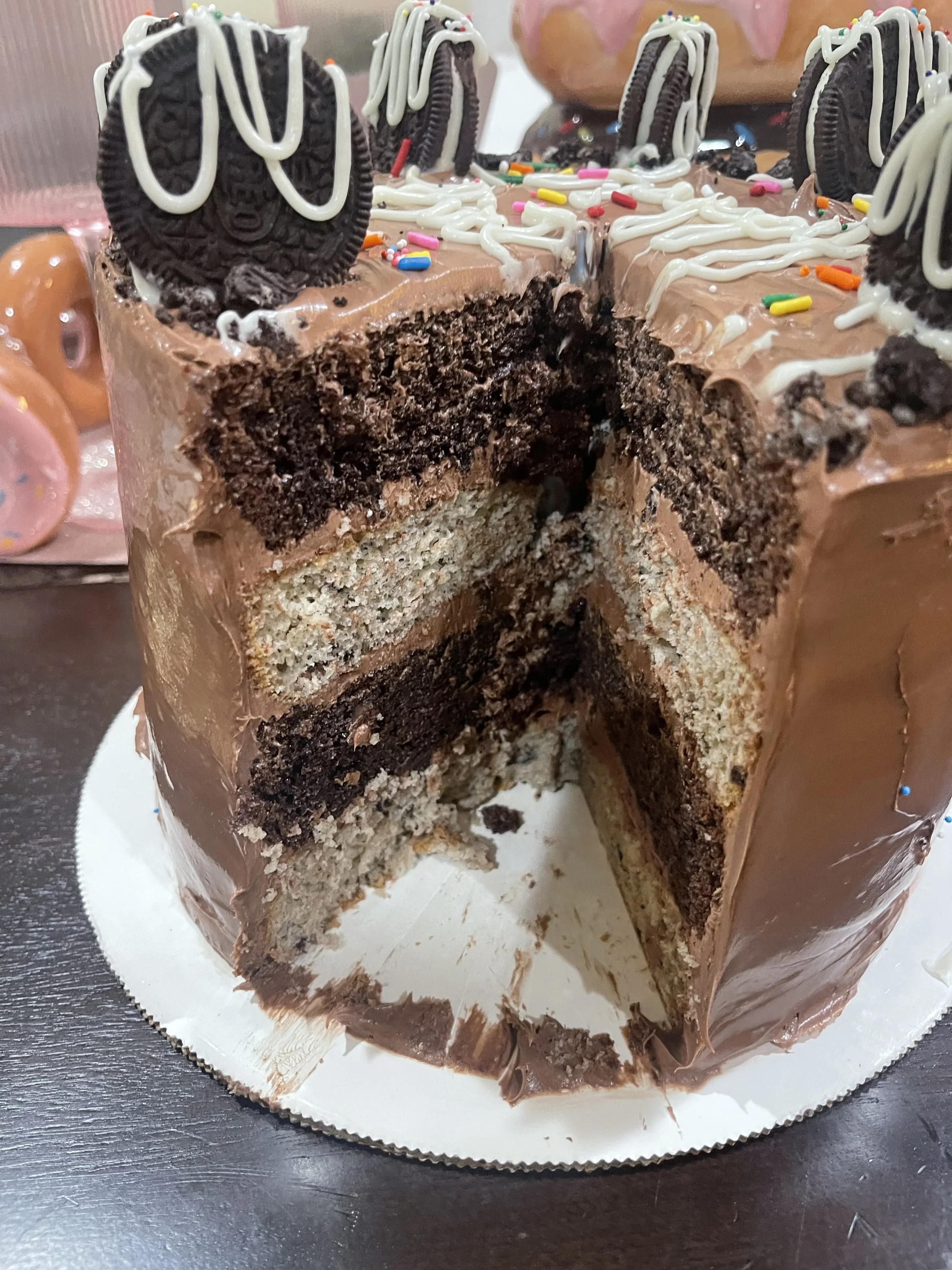 Chocolate & Vanilla layer Birthday Cake