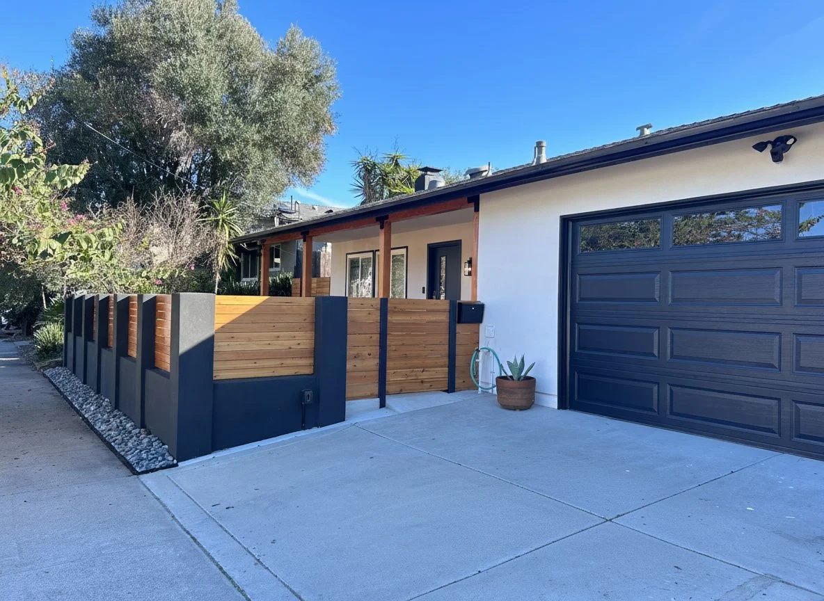 Custom exterior remodel wood fence