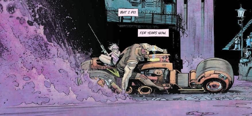 Panel from Rick Remender's 'Tokyo Ghost' graphic novel