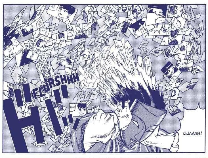 black and white panel from Satoshi Kon's 'Opus' manga