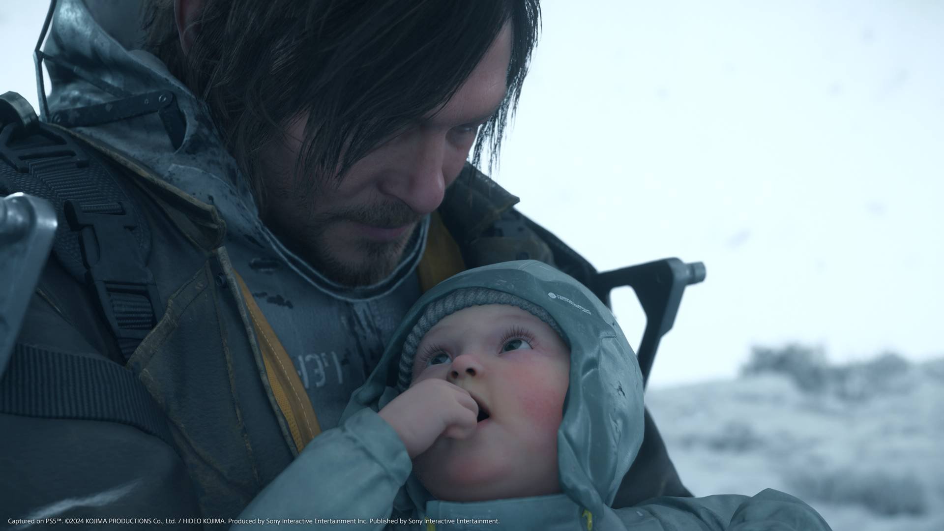 In gane cinematic image from Hideo Kojima's 'Death Stranding 2: On The Beach'