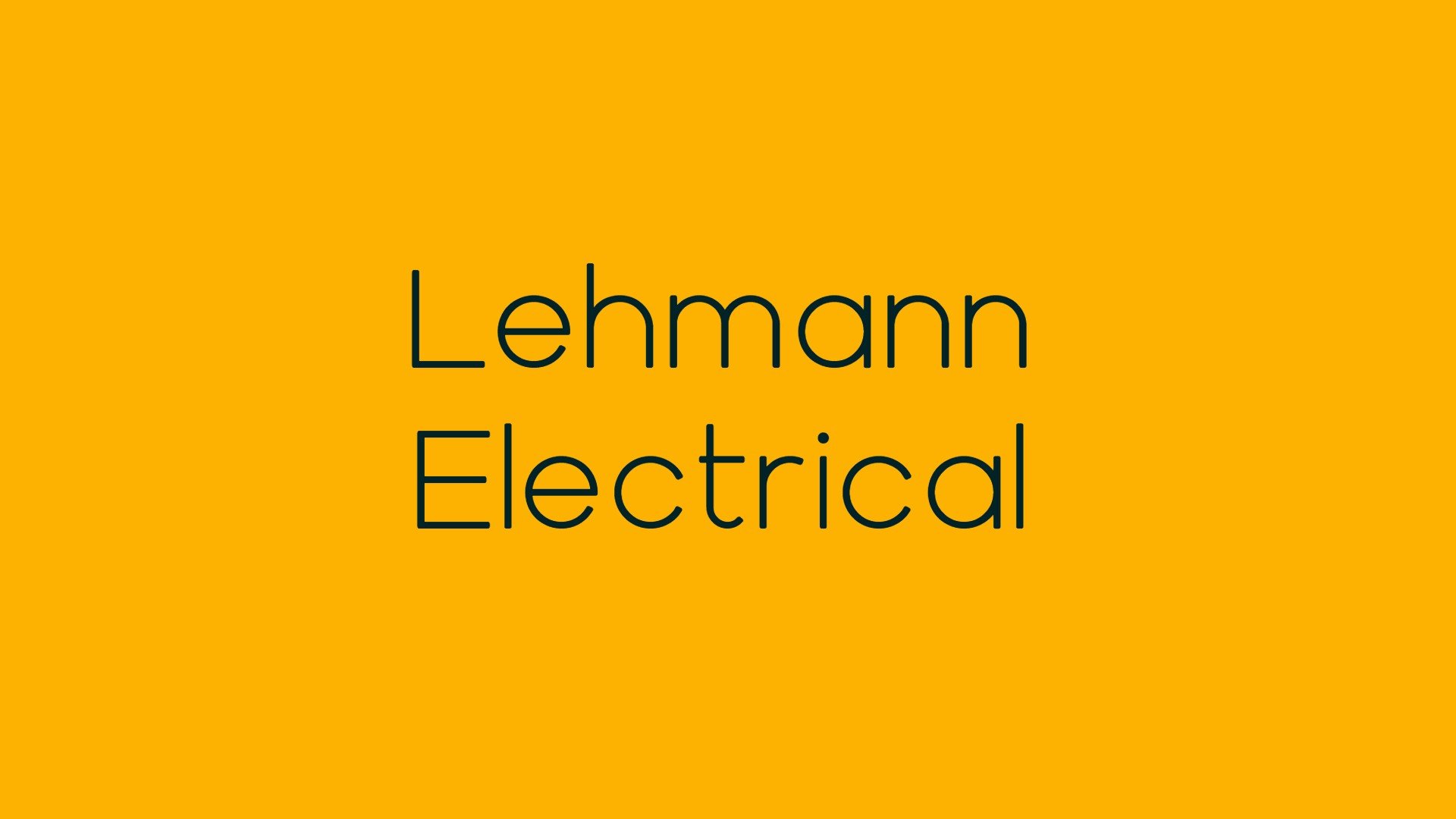 Orange background with the text 'Lehmann Electrical' in black font.