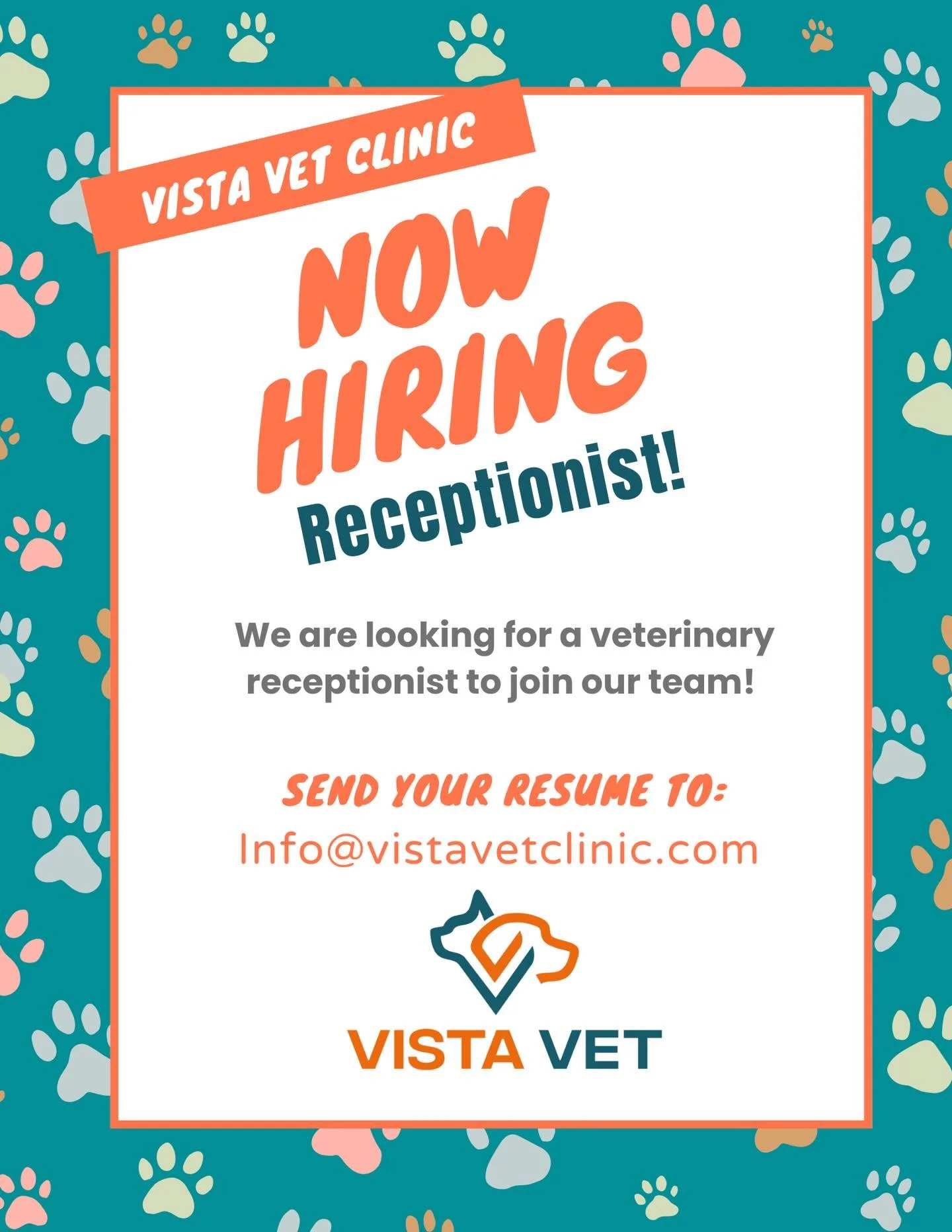 We&rsquo;re excited to be growing our team! 🐾 We&rsquo;re looking for a full-time receptionist who is kind, passionate about helping pets, and committed to providing excellent customer service to our clients.

Know someone who would be a great fit? 
