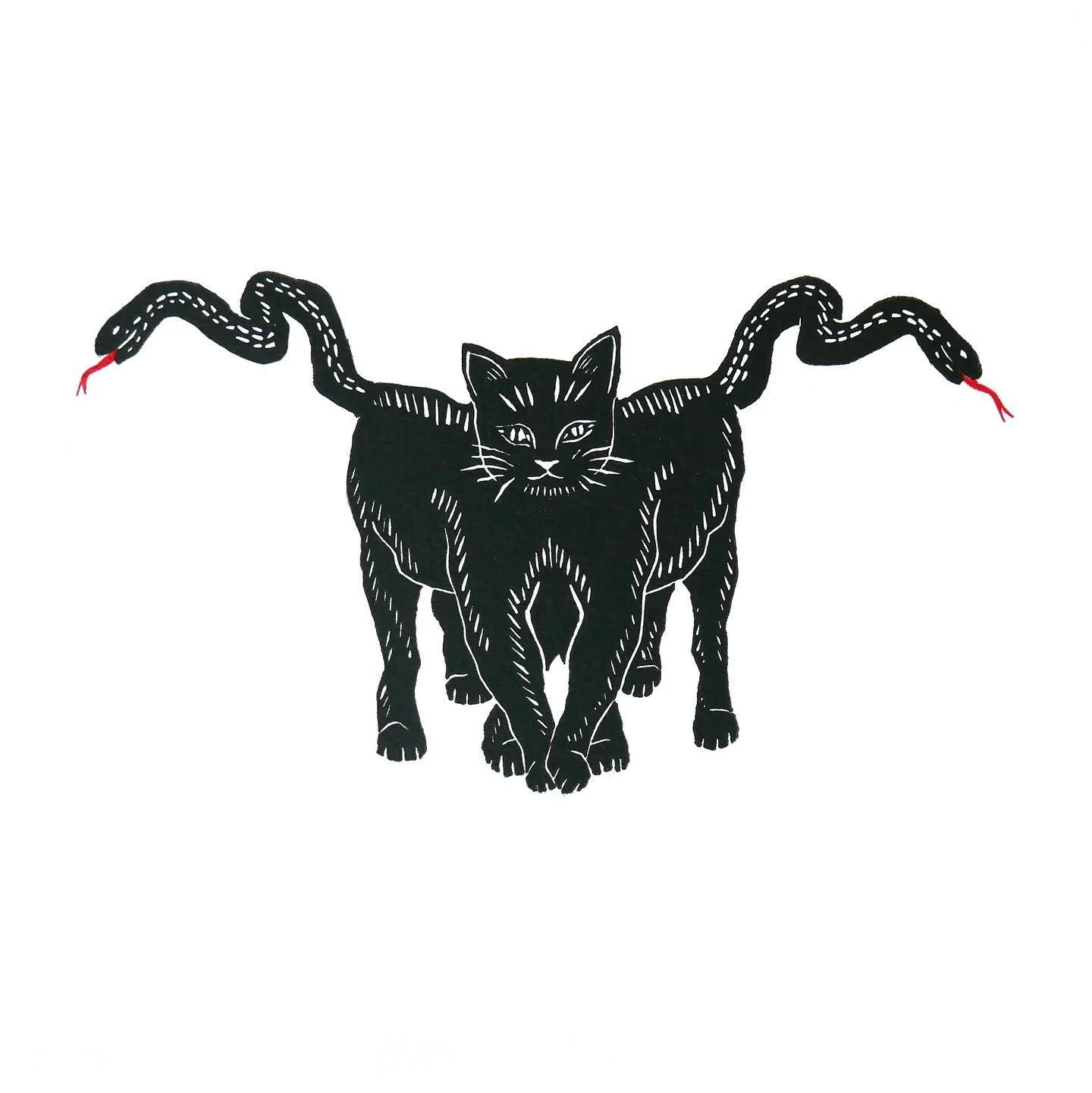 See you today (Sat. 10/5) from 2-6pm at @differentialbrewing for the Art &amp; Oddities pop-up market hosted by @a.delacruz.art and @charlie_baby666 🖤 I&rsquo;ll have a bunch of spooky season prints, stickers, and cards, including some of this linoc