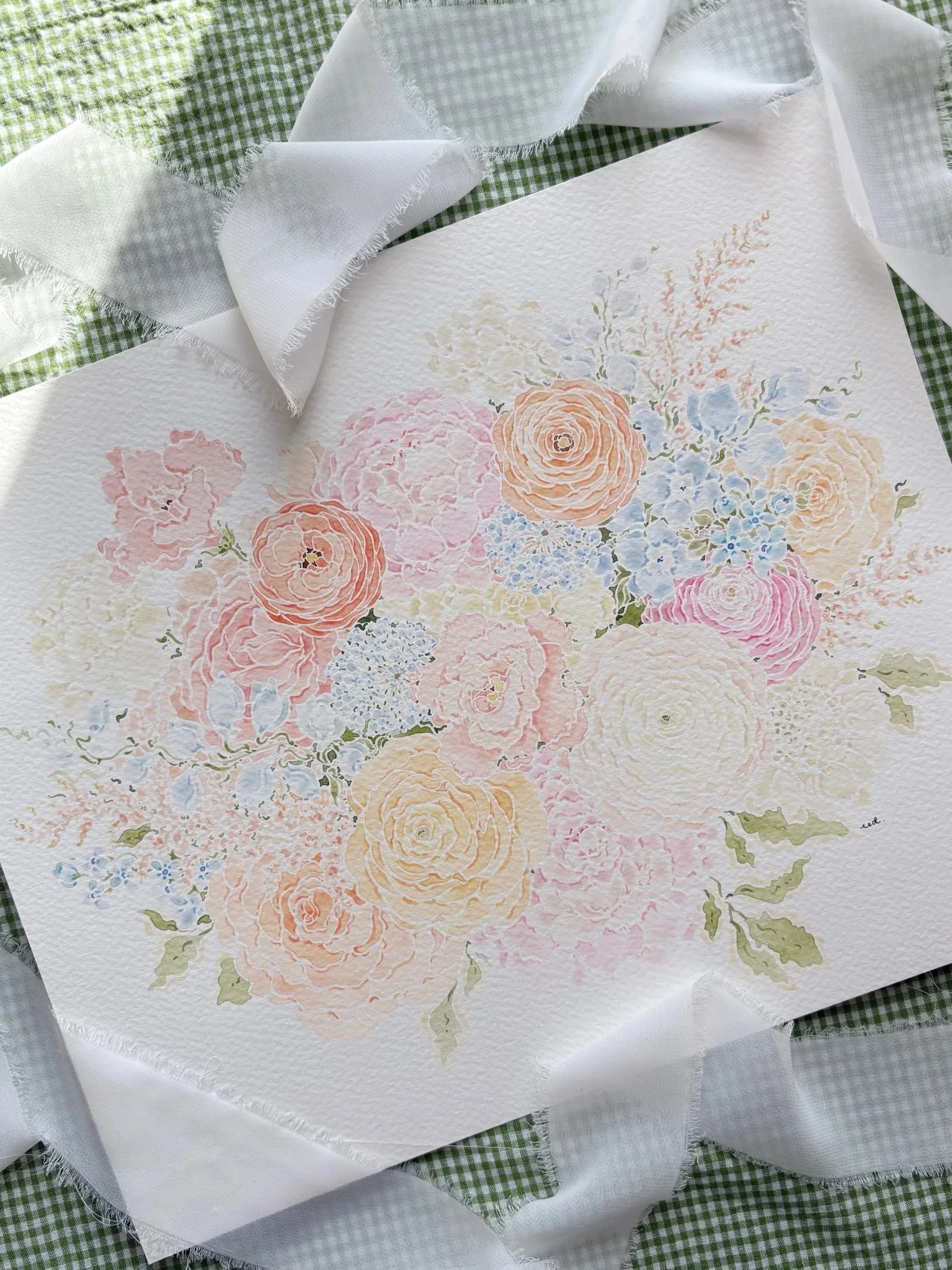 Wedding Bouquet Painting (11x14)