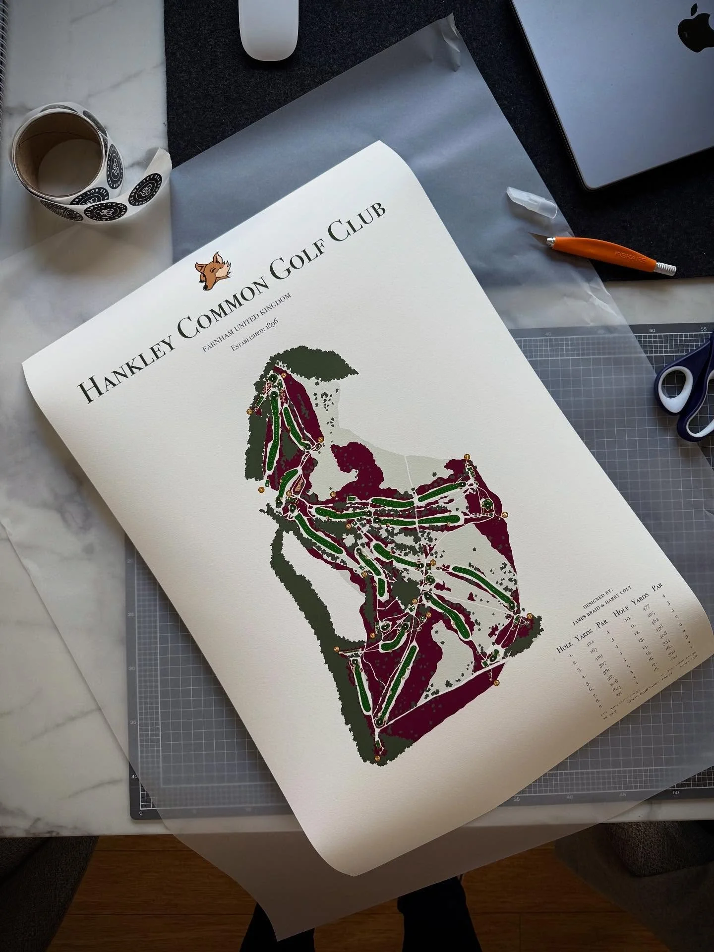 Fresh ink. 

There&rsquo;s beautiful courses and then there&rsquo;s beautiful  courses.. @hankleycommongolfclub has to be one of the most beautiful golfing experiences out there. 

I got asked to create this custom order as a reminder of their favour