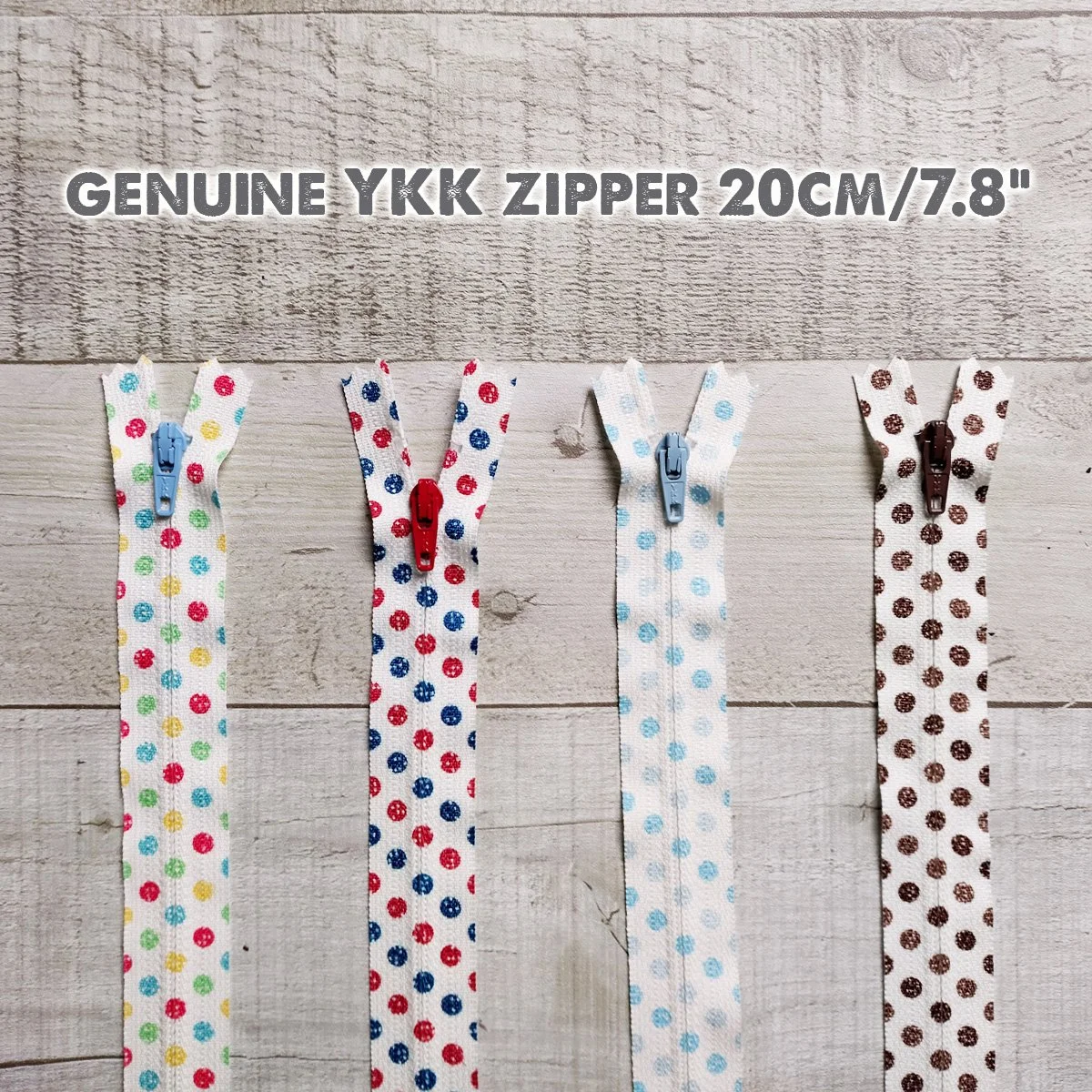 Genuine YKK Printed Zipper 20cm, Closed-end zipper