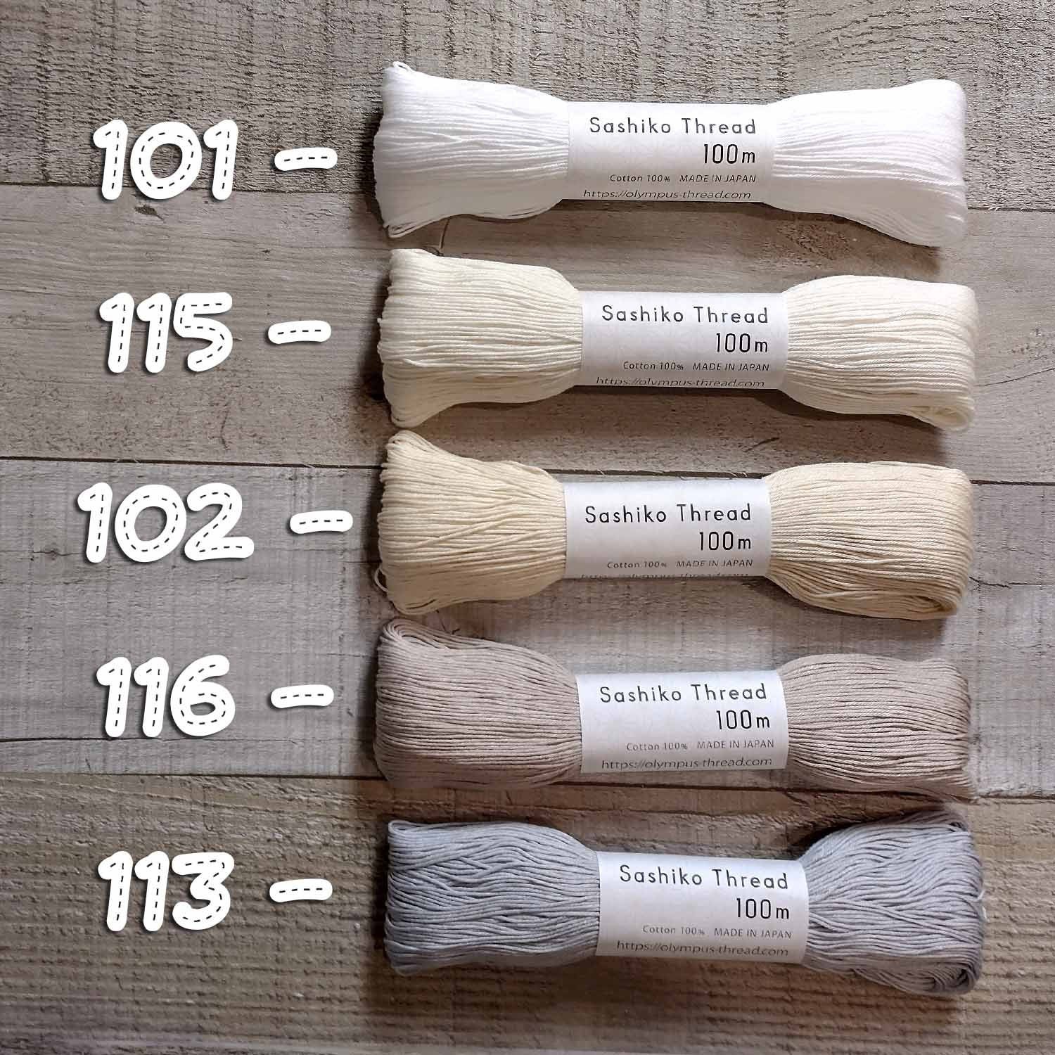 Olympus Sashiko Threads 100m (109yd) skeins