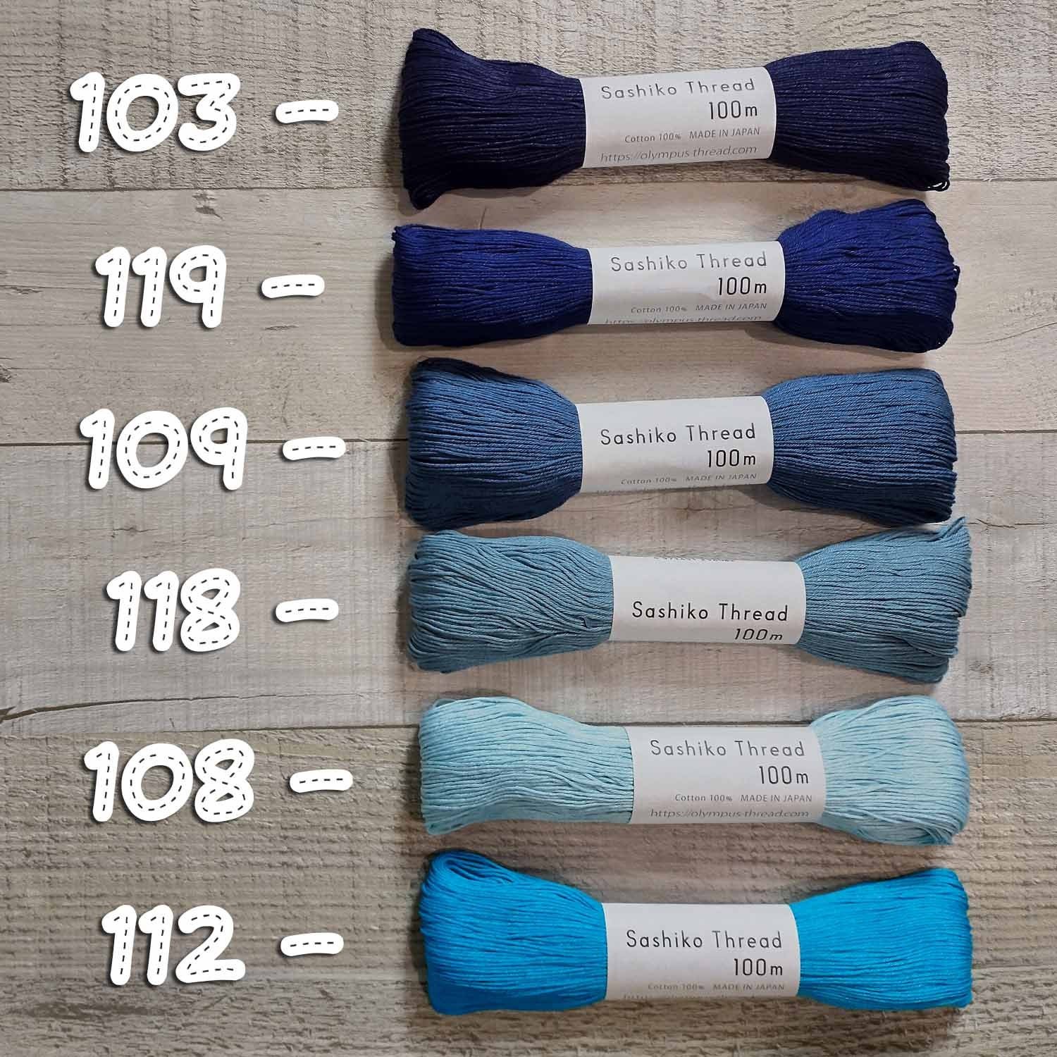 Olympus Sashiko Threads 100m (109yd) skeins