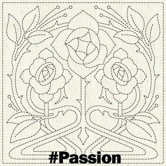 Sashiko Cloth Pre-printed Cotton + Linen Hand-Printed, Printed with water-soluble ink