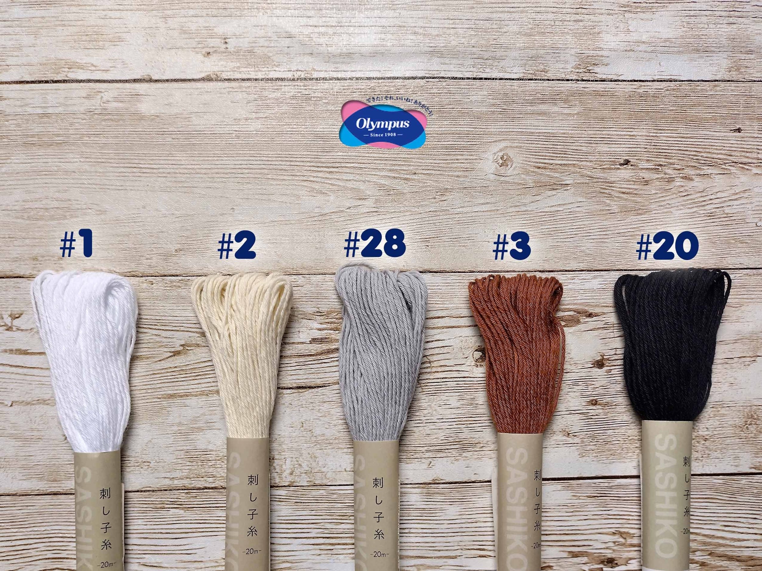 Olympus Sashiko Threads 20m skeins, Japanese embroidery thread