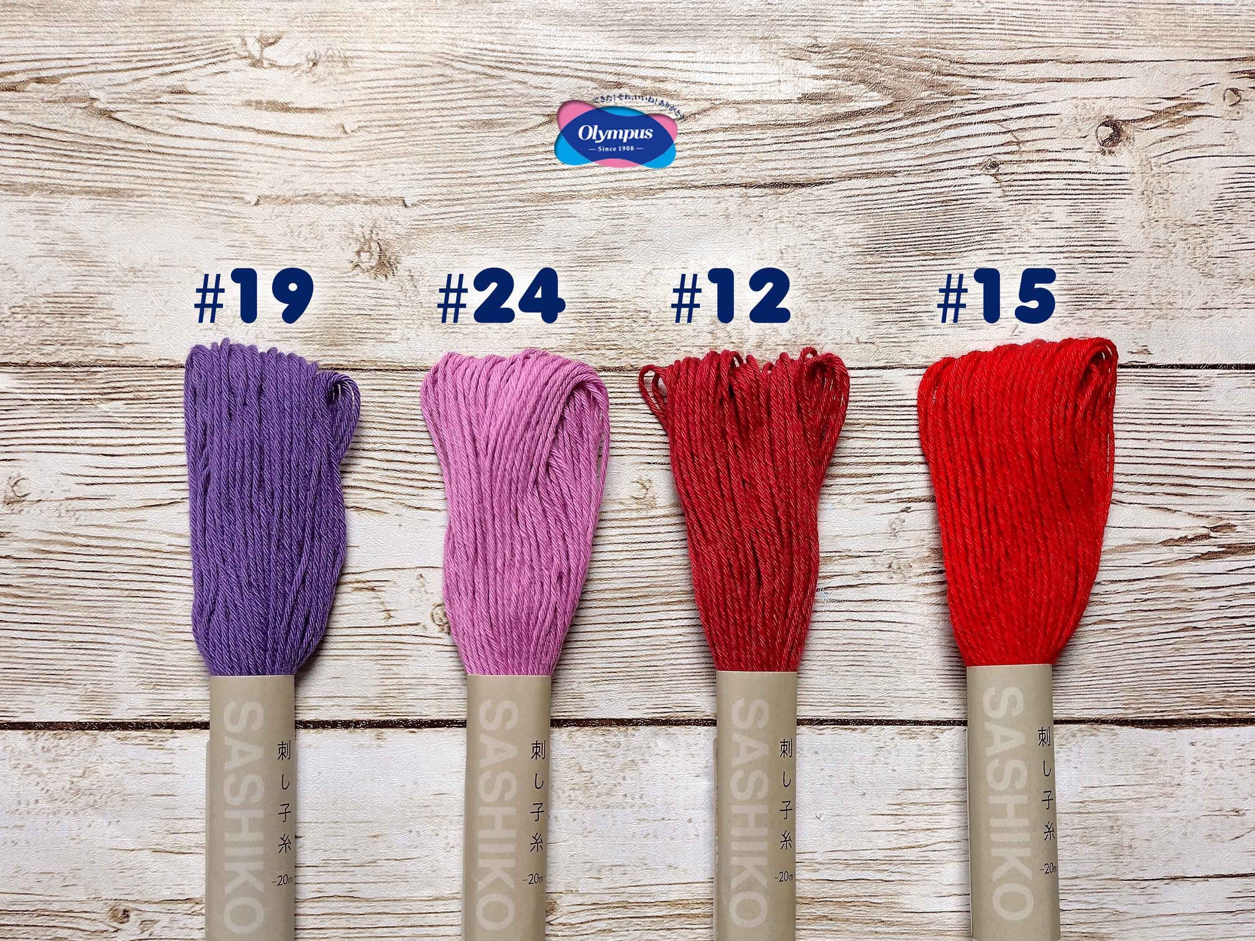 Olympus Sashiko Threads 20m skeins, Japanese embroidery thread