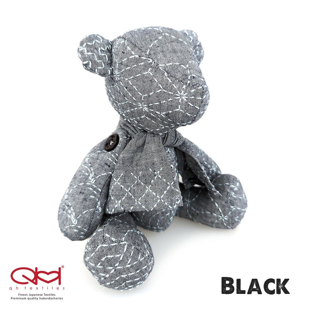 Little Sashiko Teddy Bear Cloth, Sashiko, teddy bear