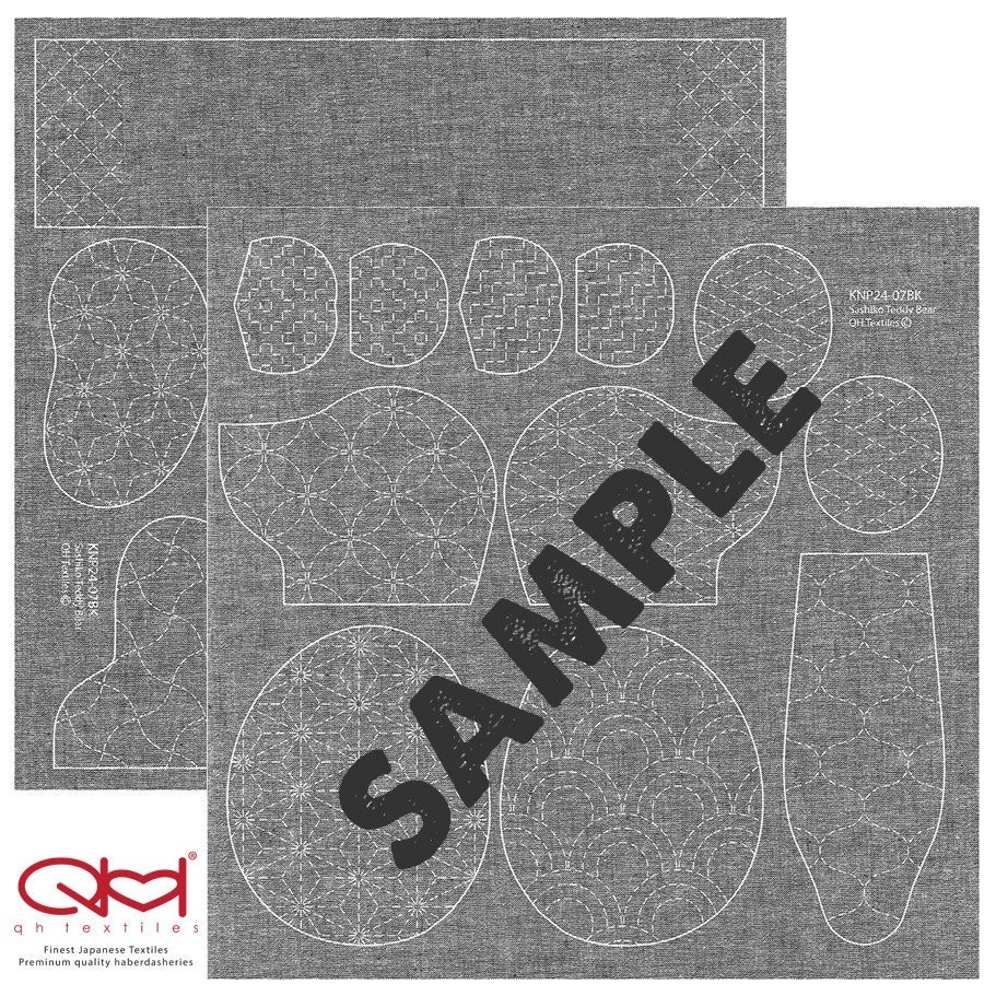 Little Sashiko Teddy Bear Cloth, Sashiko, teddy bear
