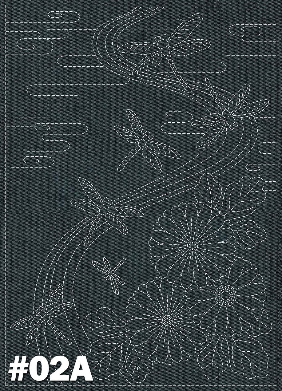 Sashiko Fabric, Sashiko Cloth Pre-printed, Yarn Dyed Cotton, Hand-Printed, QH Textiles