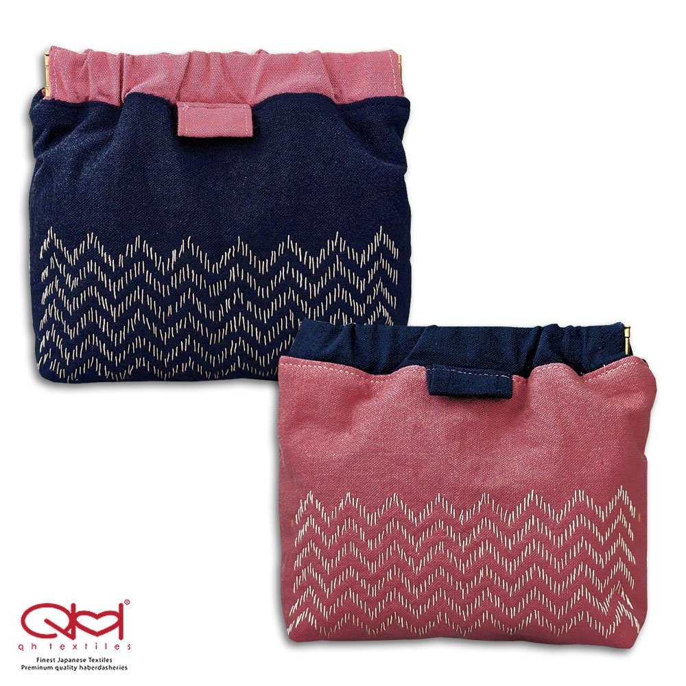 Sugi Zashi SASHIKO POUCH KIT by QH Textiles