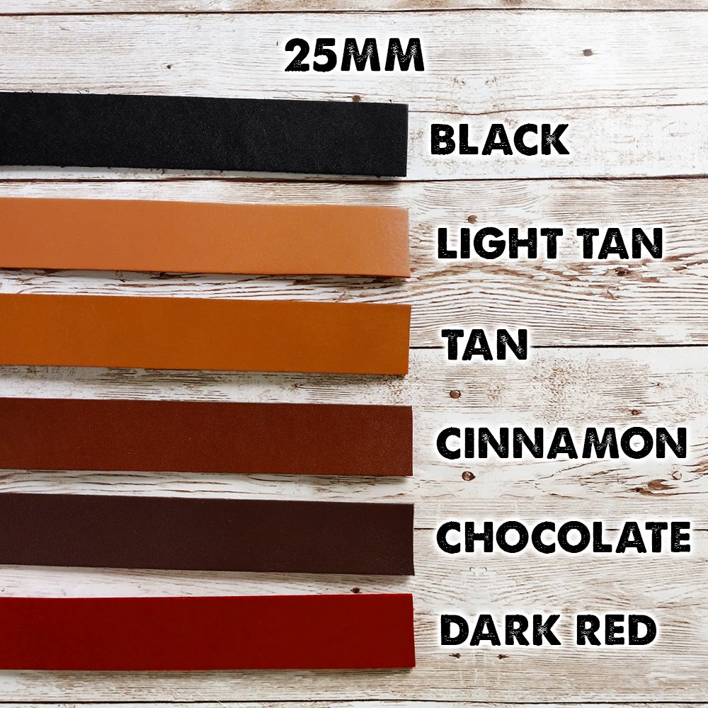 25mm Leather Strips Available in 6 Colours